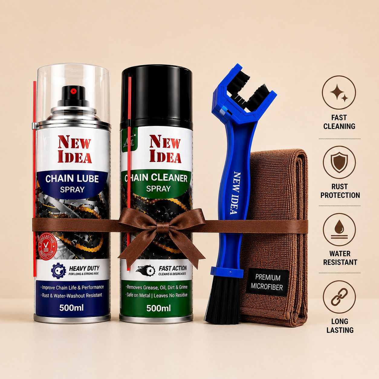 newidea ✔ Complete chain maintenance kit for cleaning, lubrication & care Combo-picture-21