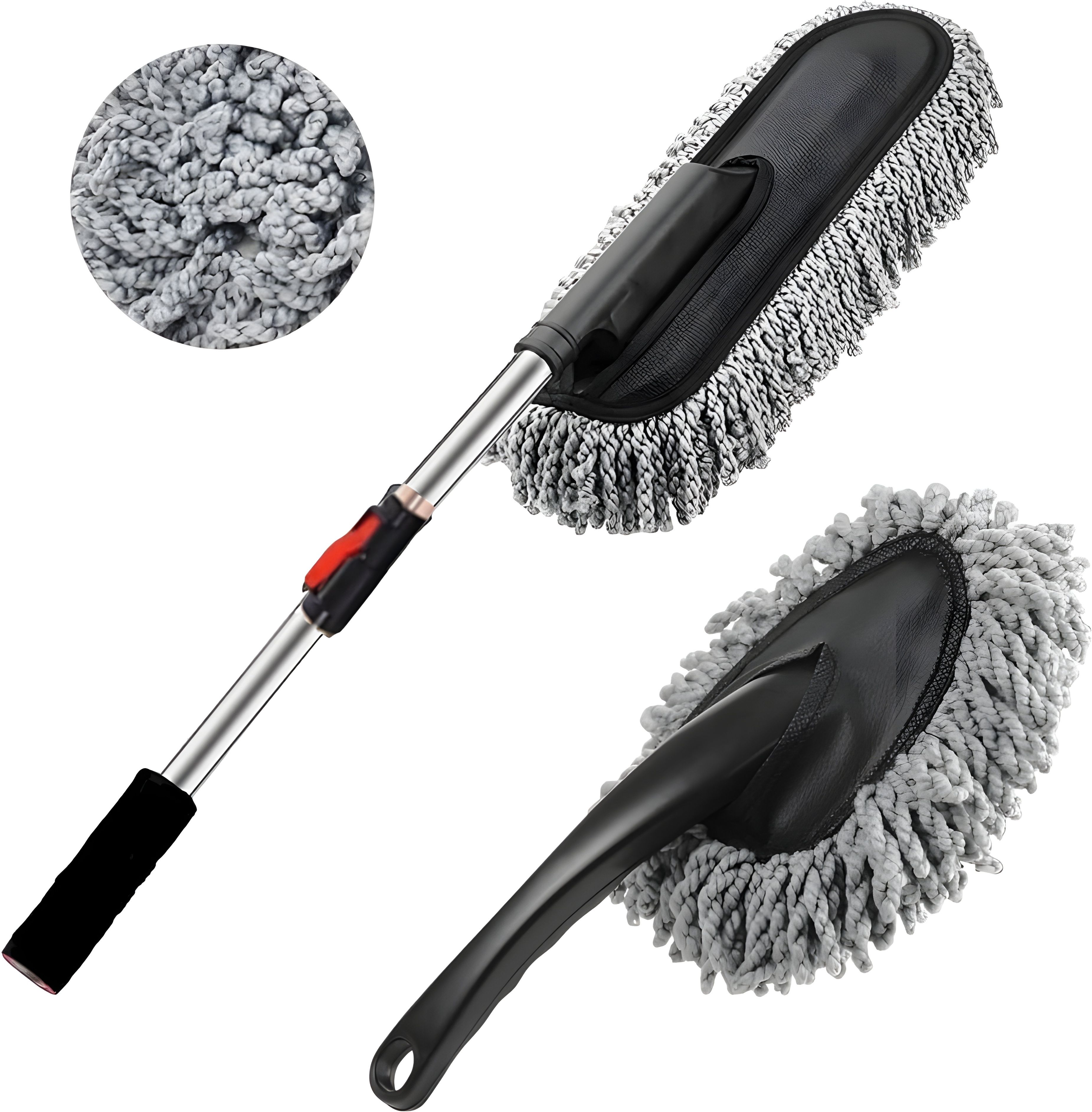 2Pcs Microfiber Car Cleaning Duster for Full Interior and Exterior Car Wash Kit Combo
