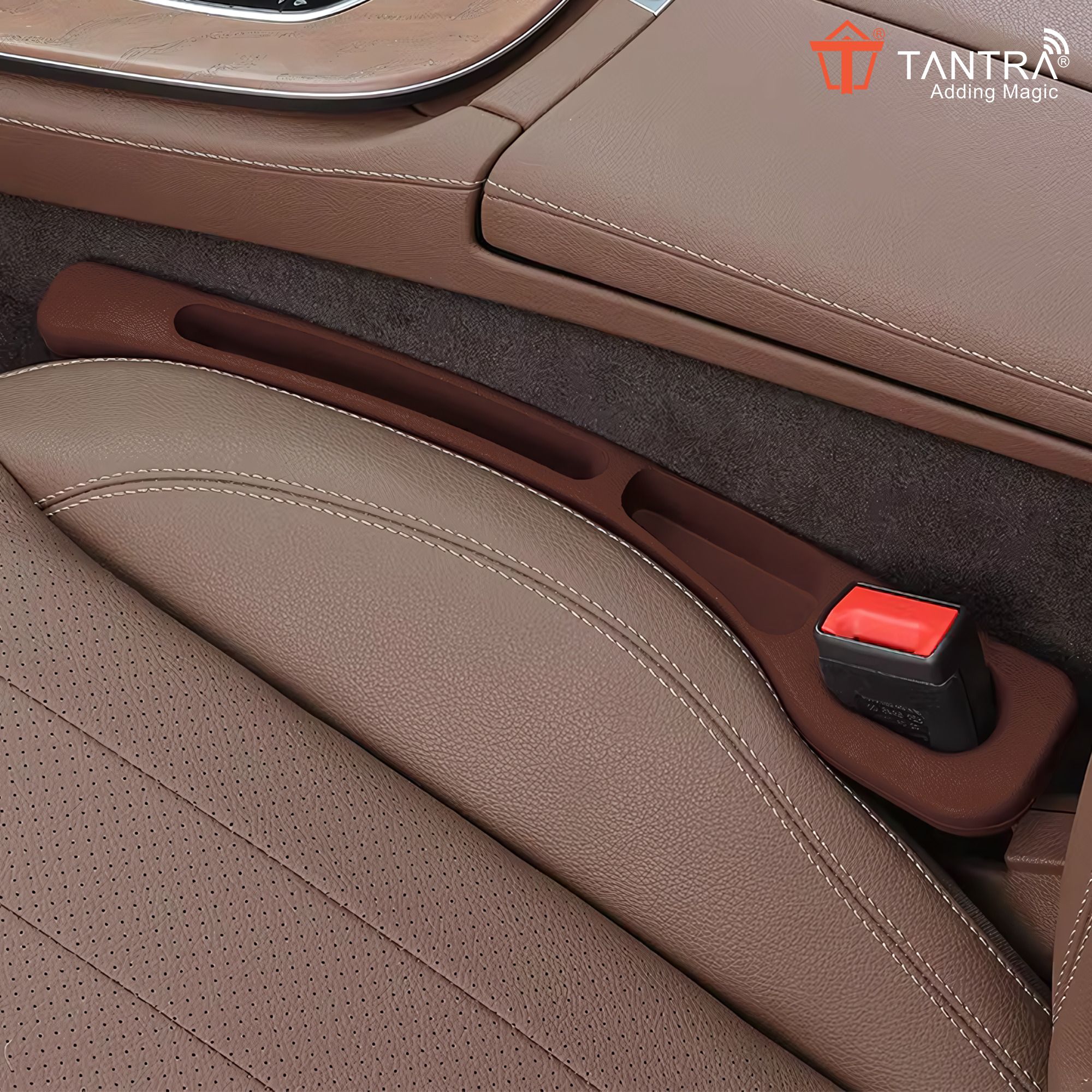 Universal Car Seat Gap Spacer Filler (Pack of 2 Pcs) (Brown) Combo-image-31