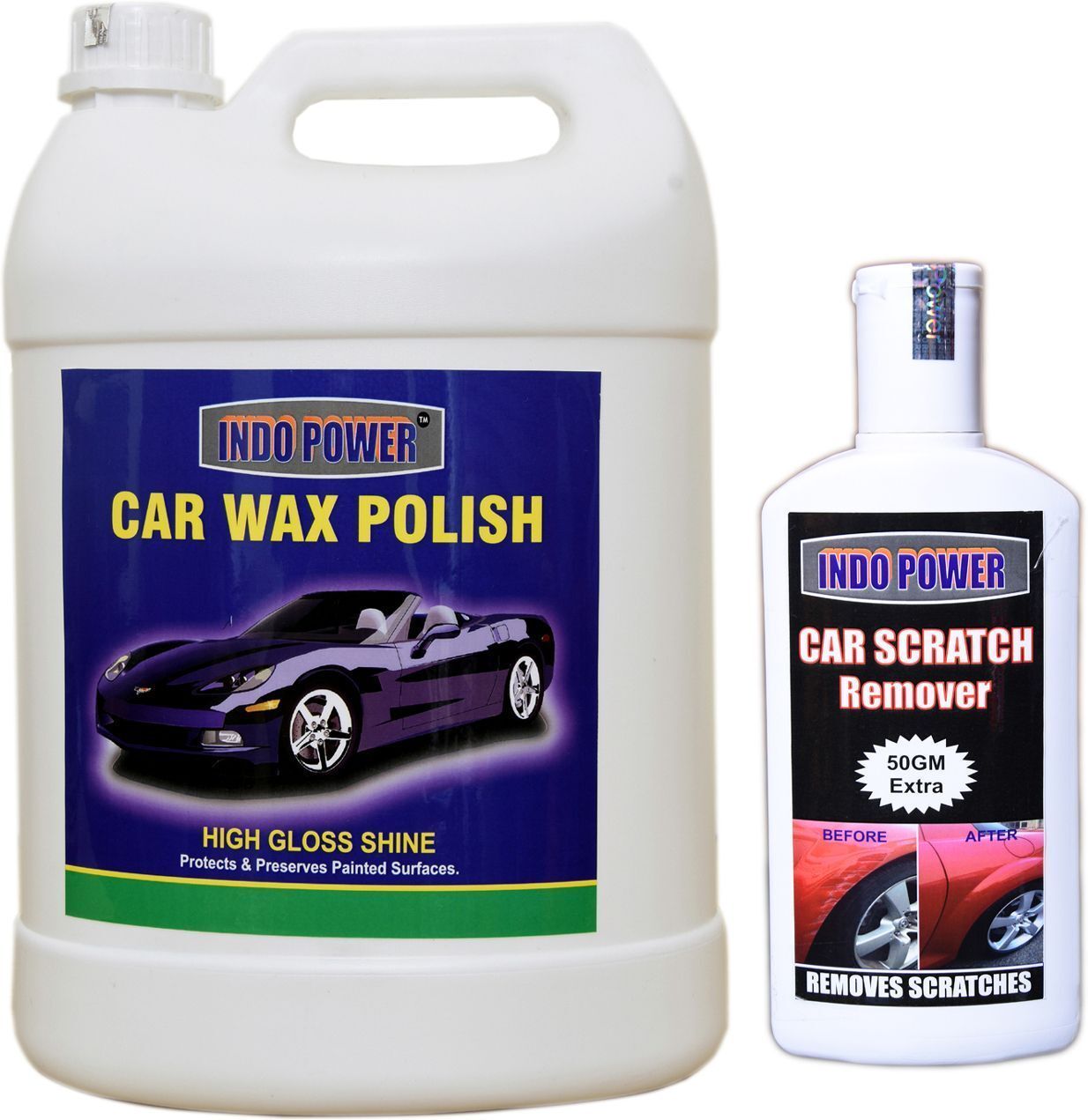 indopower CAR WAX POLISH 5kg+ Scratch Remover 200gm. Combo-picture-36