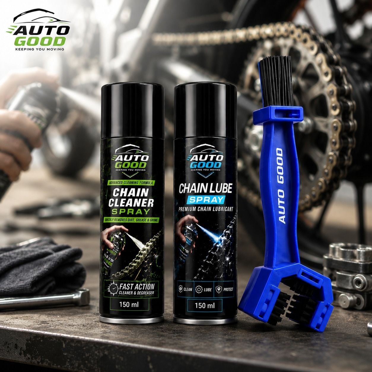 auto good 300 ml kit (Cleaner 150 ml + Lube 150 ml) + Free Brush Combo-picture-4