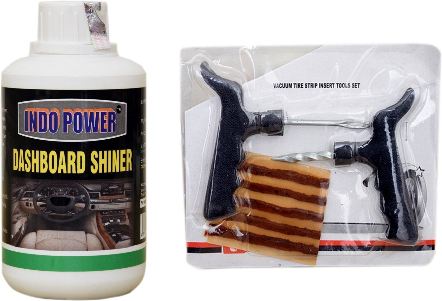 indopower DASHBOARD SHINER 250ml+ 1 set Tubeless Tyre Puncture kit. Combo-picture-13