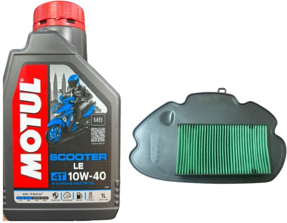 motul SCOOTER POWER LE 10W40 - 800ML & AIR FILTER FOR ACTIVA COMBO Combo image 1