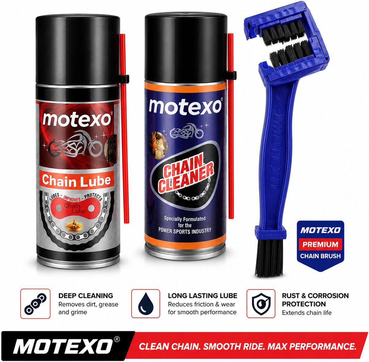motexo 1 Bottle Of Chain Cleaner, 1 Bottle Of Chain Lubricant, 1 Chain Cleaning Brush Combo-picture-34
