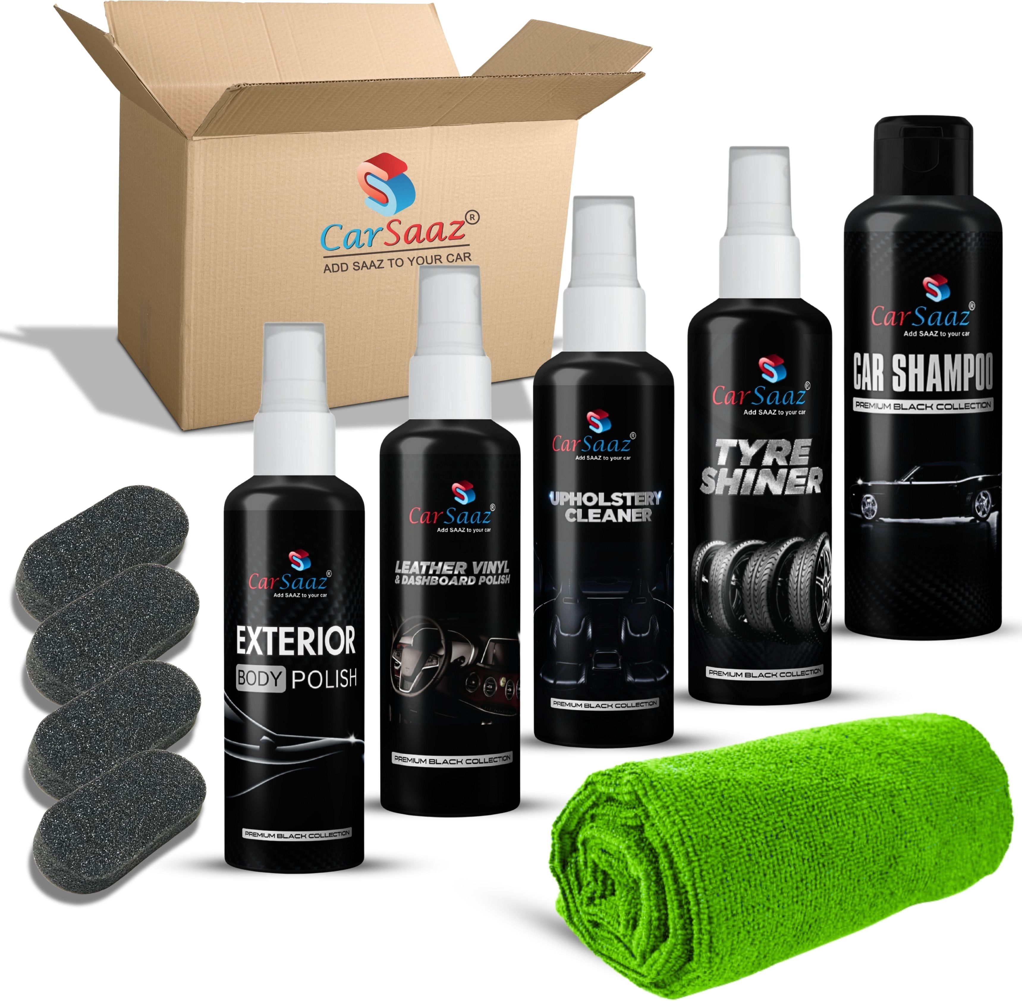 Car & Bike Care Kit, Polish & Shampoo, Microfiber cloth 320 GSM, 4 Applicator Pads Combo-image-21