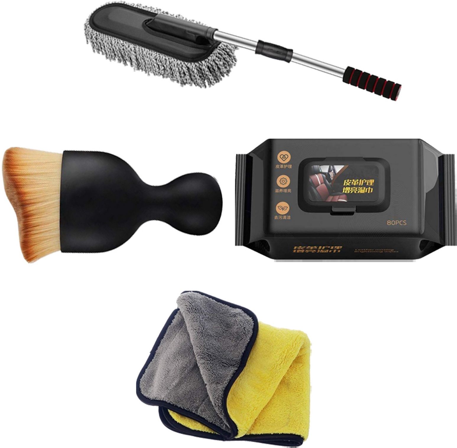 srbkfashion 4 Pcs Combo Of Microfiber Big Duster, Small Brush, Microfiber Towel, Wipes Combo-picture-42