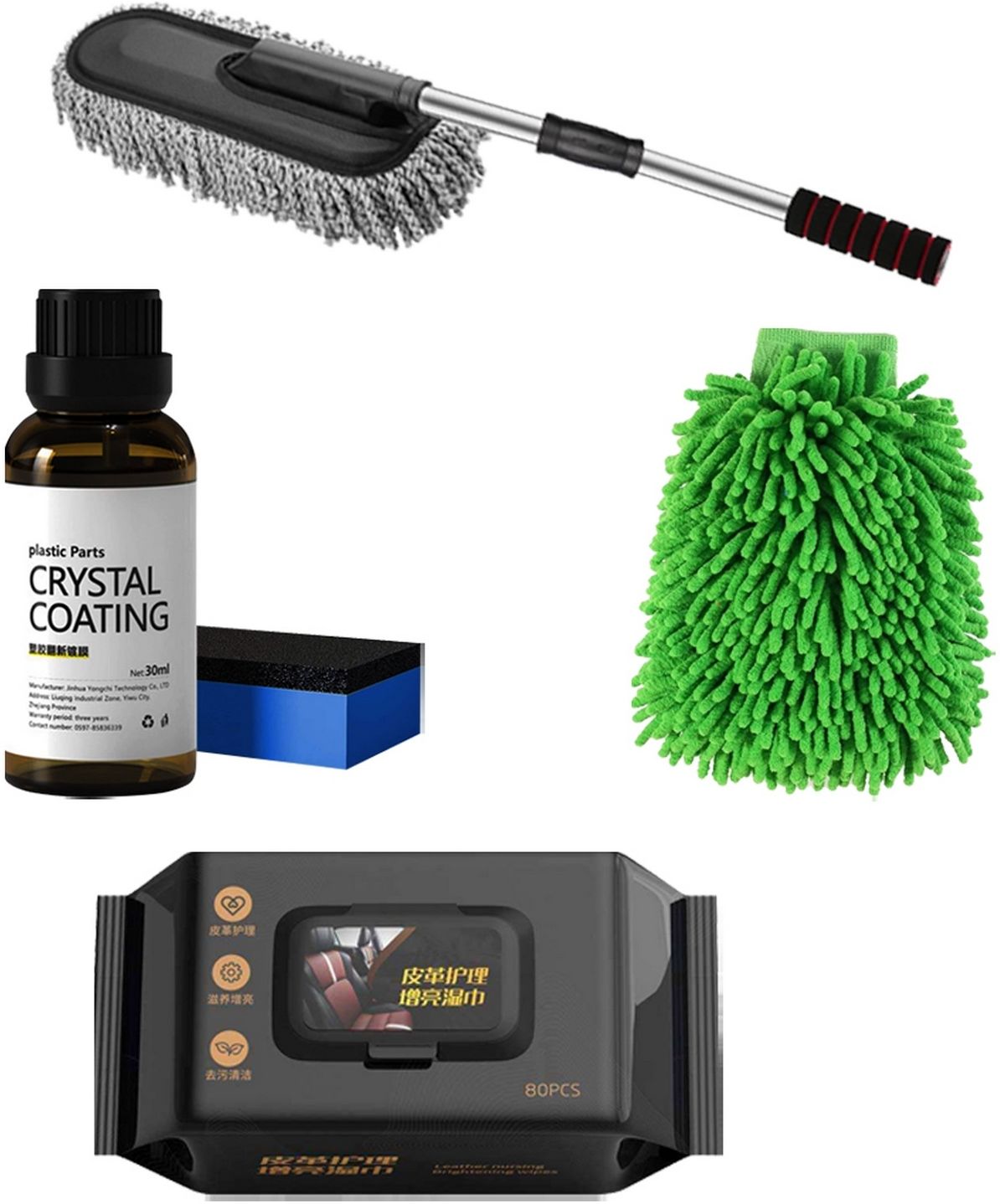 srbkfashion 4 Pcs Combo Of Microfiber Big Duster, Crystal Coating, Wipes, Wash Mitt Combo-picture-19