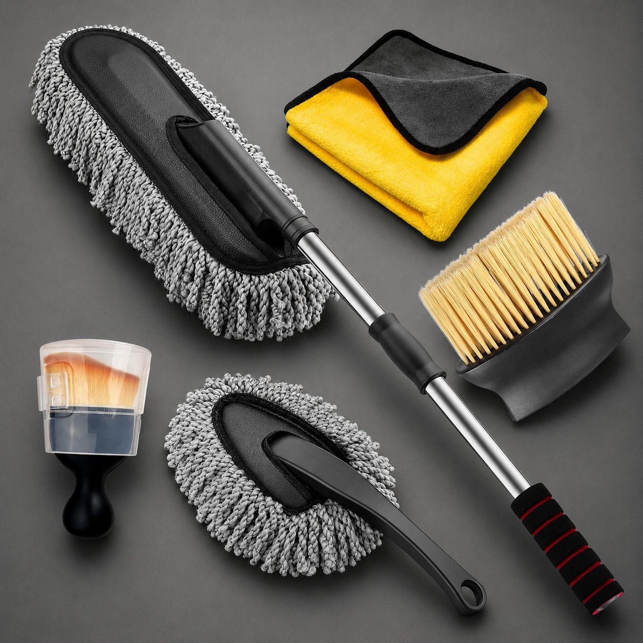 Microfiber Duster, Mini Duster, Cleaning Cloth, Detailing Brush & Dust Brush Combo-image-6