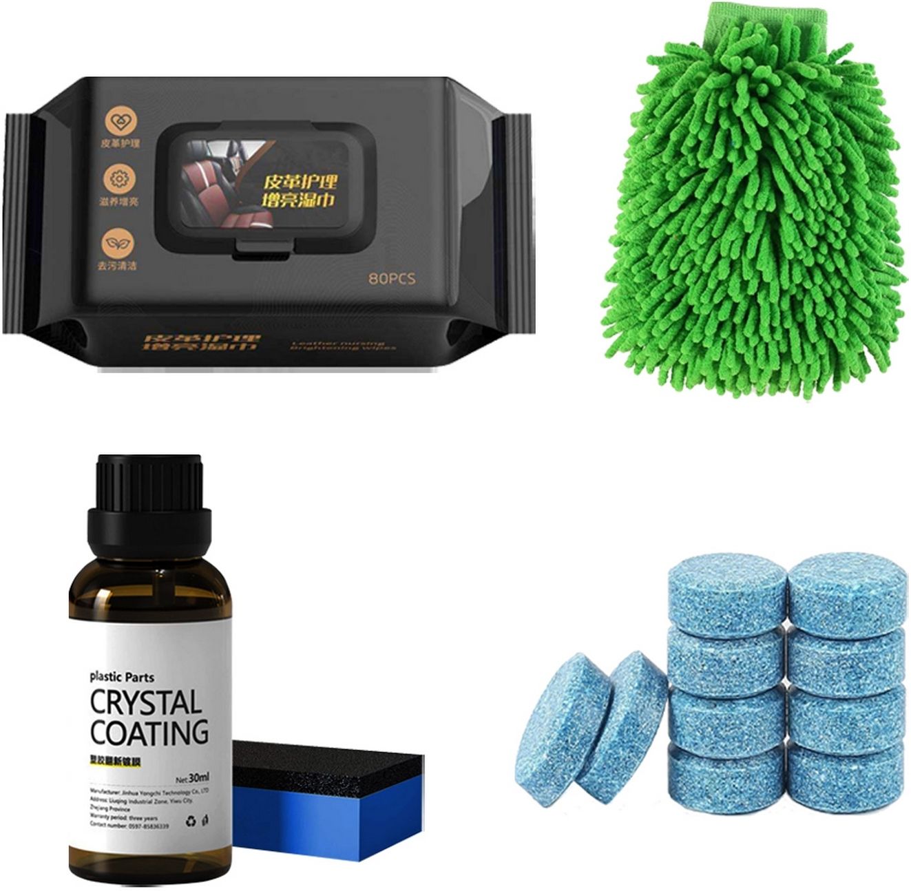 oridor 4 Pcs Combo Of Plastic Crystal Coating, Cleaning Tablet, Wipes, Wash Mitt Combo-picture-10