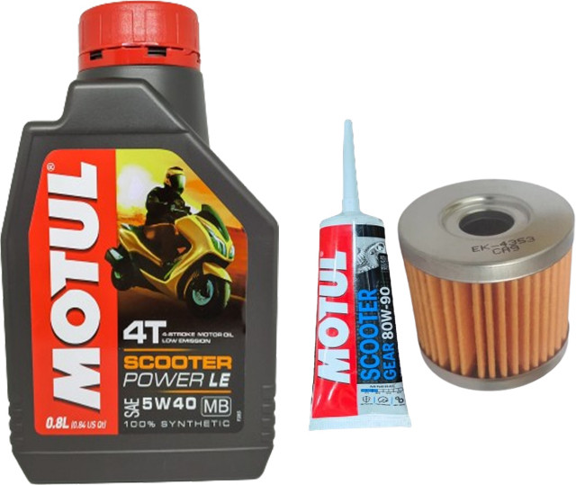 motul SCOOTER LE 5W40 - 800ML & SCOOTER GEAR - 80w90 WITH OIL FILTER FOR ACCESS Combo image 1