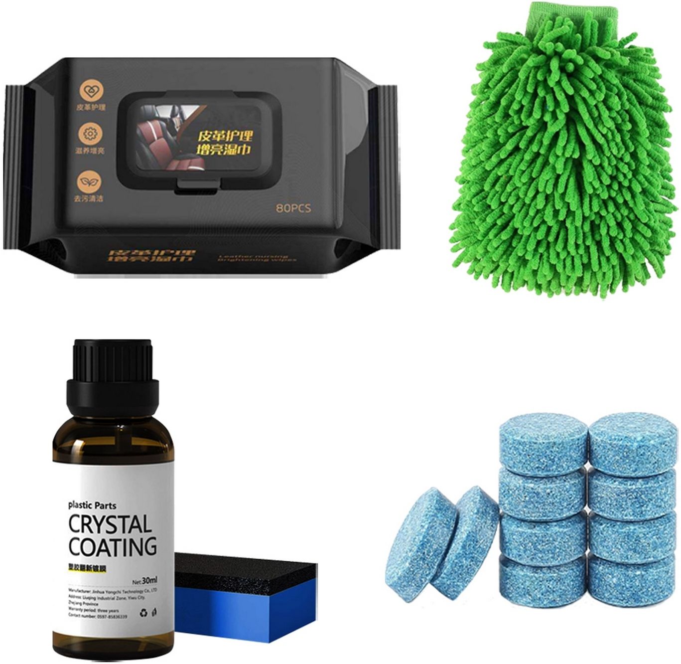 srbkfashion 4 Pcs Combo Of Plastic Crystal Coating, Cleaning Tablet, Wipes, Wash Mitt Combo-picture-23