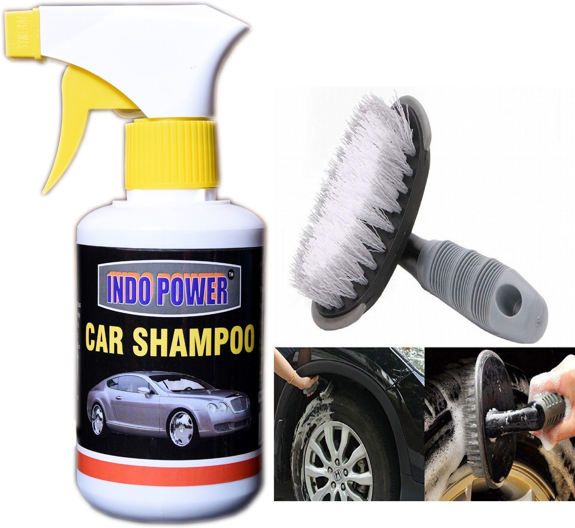 indopower CAR SHAMPOO GUN 250ml.+All Tyre Cleaning Brush Combo-picture-27