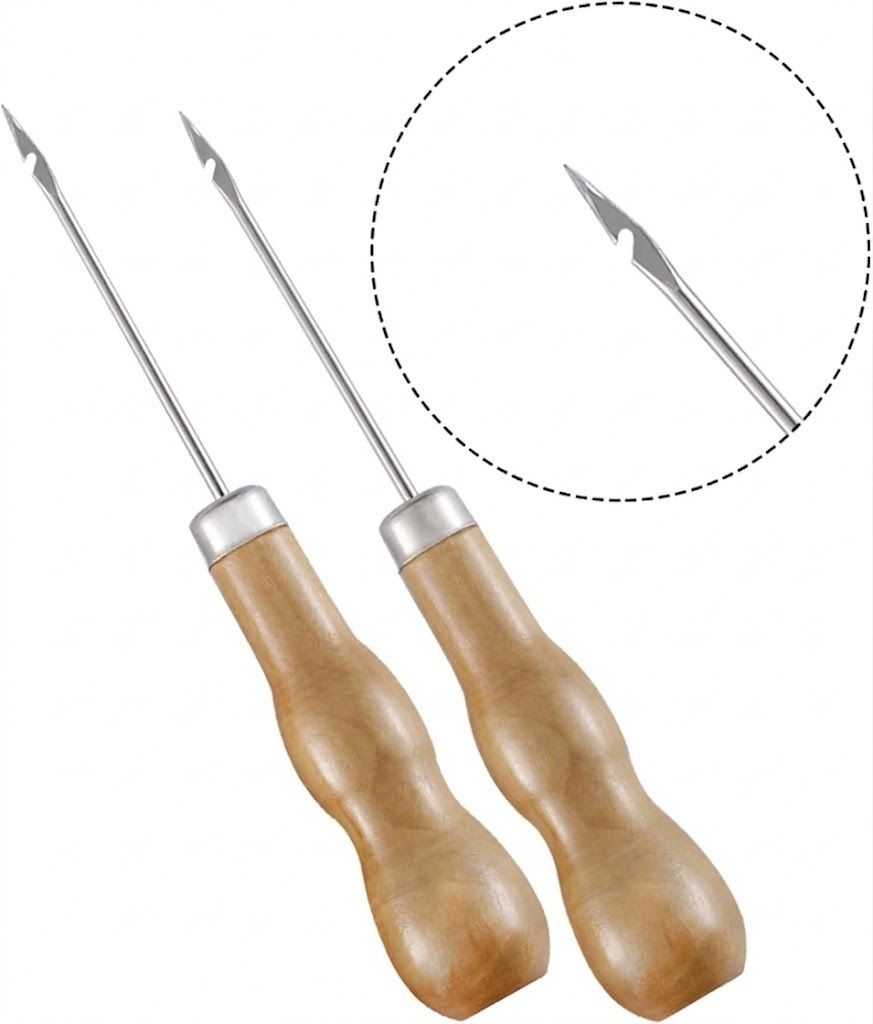 saravana super mart AWL Stitching Needle with Wooden Handle 02 nos Awl-picture-20