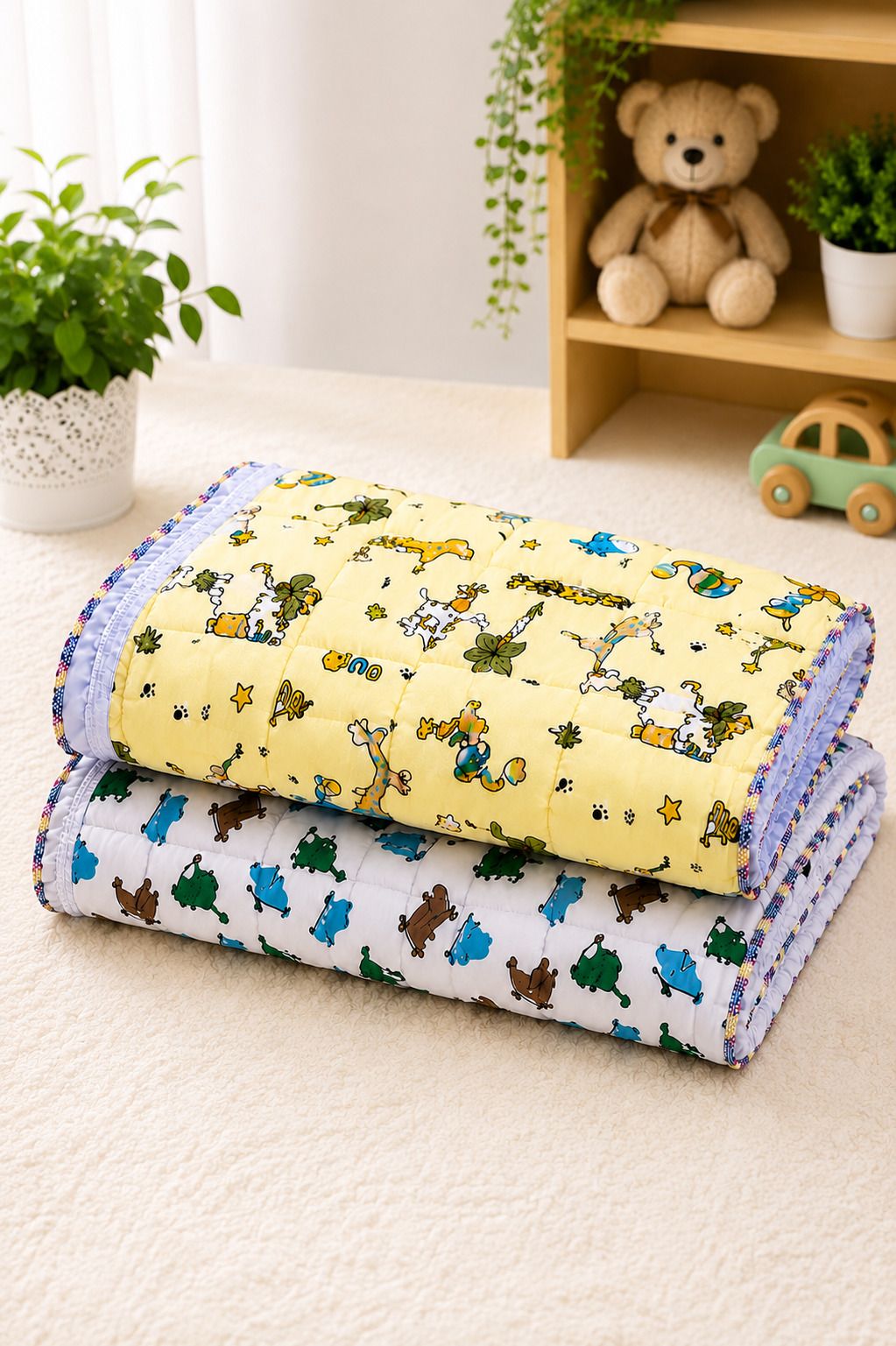 Newborn Baby Godadi Sleeping Mat Soft Cotton Baby Bed Mattress Pack of 2 Baby Godadi Sleeping Mat Animal Print-image-30