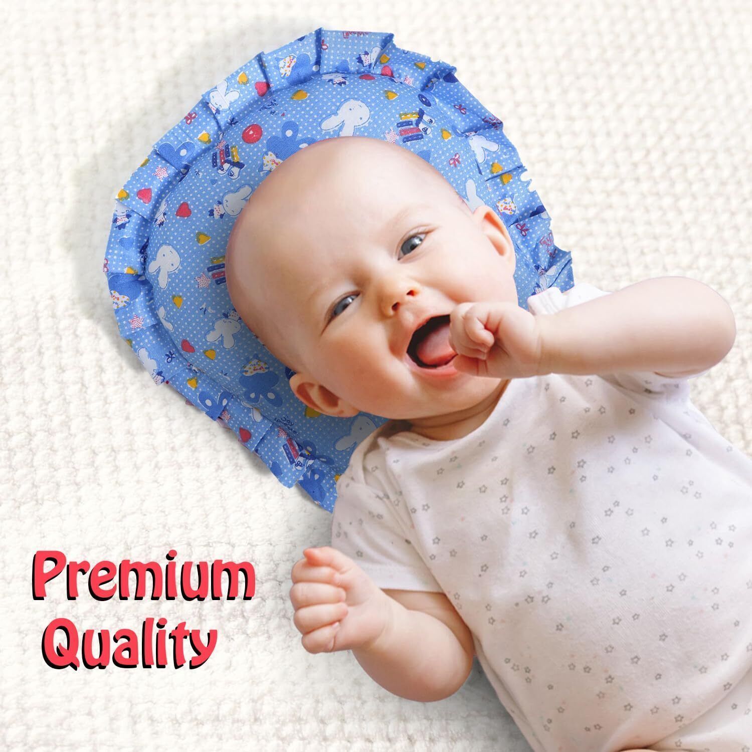 houseofcommon Mustard Seeds, Microfibre Baby Pillow Pack of 1 Animals BABY SEED PILLOW, Pillow for Newborn Baby-Round Head Shaping Pillow, 0-12 Months-picture-27