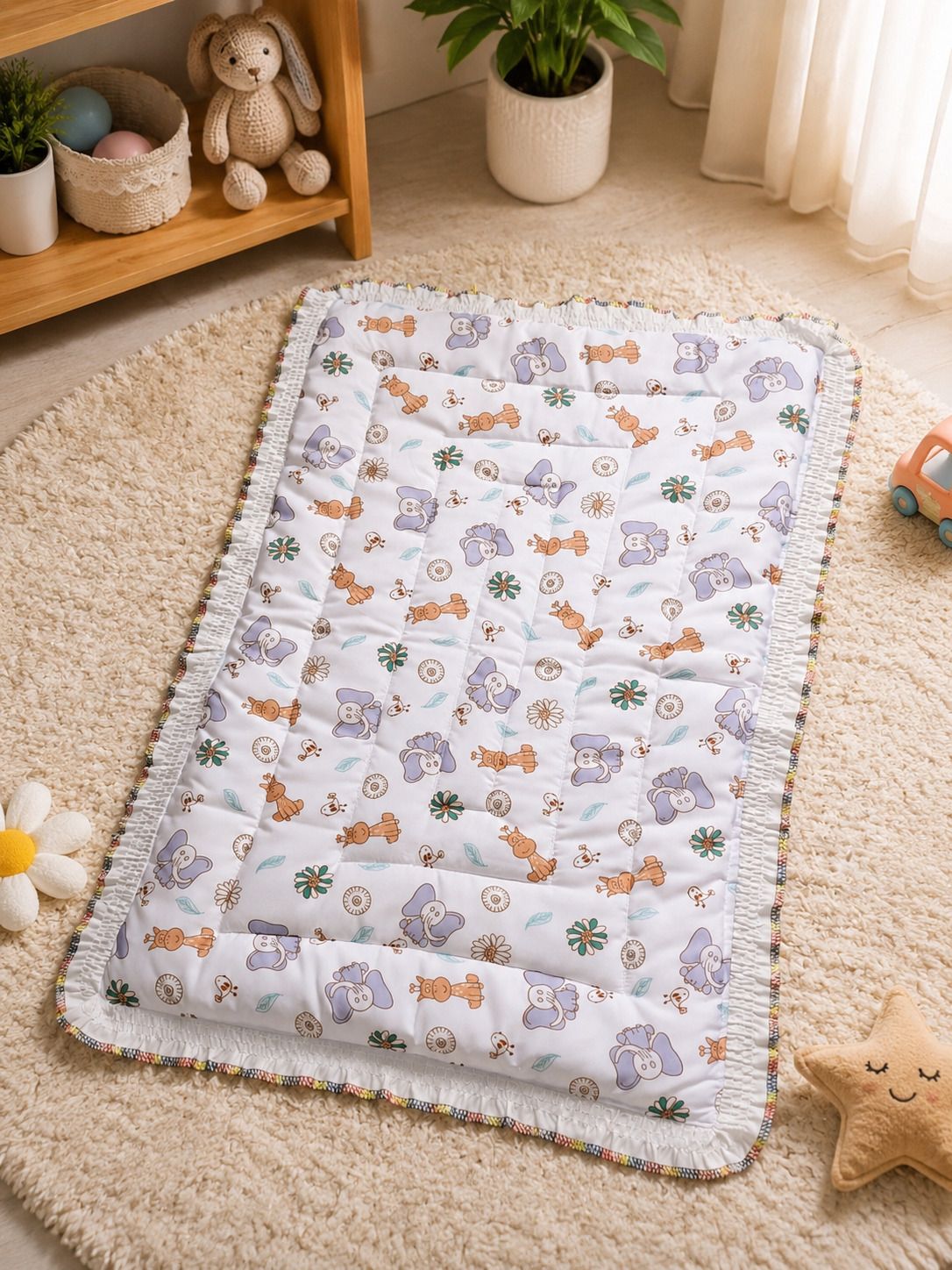 the jiyas trend Baby Godadi Sleeping Mat 100% Pure Cotton Newborn Mattress Godari Newborn Baby Sleeping Mat Animal Cartoon Print-picture-10
