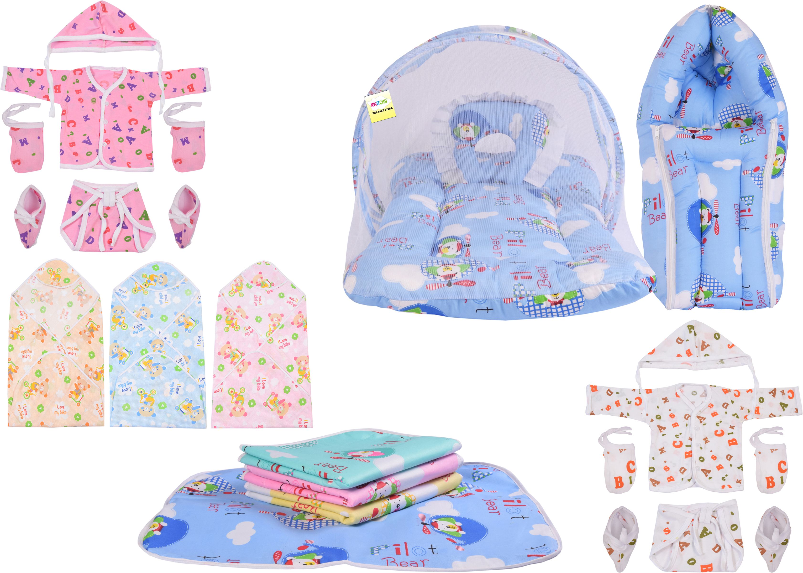 kwitchy New Born Baby Care Essential Bedding Set Combo standard Crib-picture-22