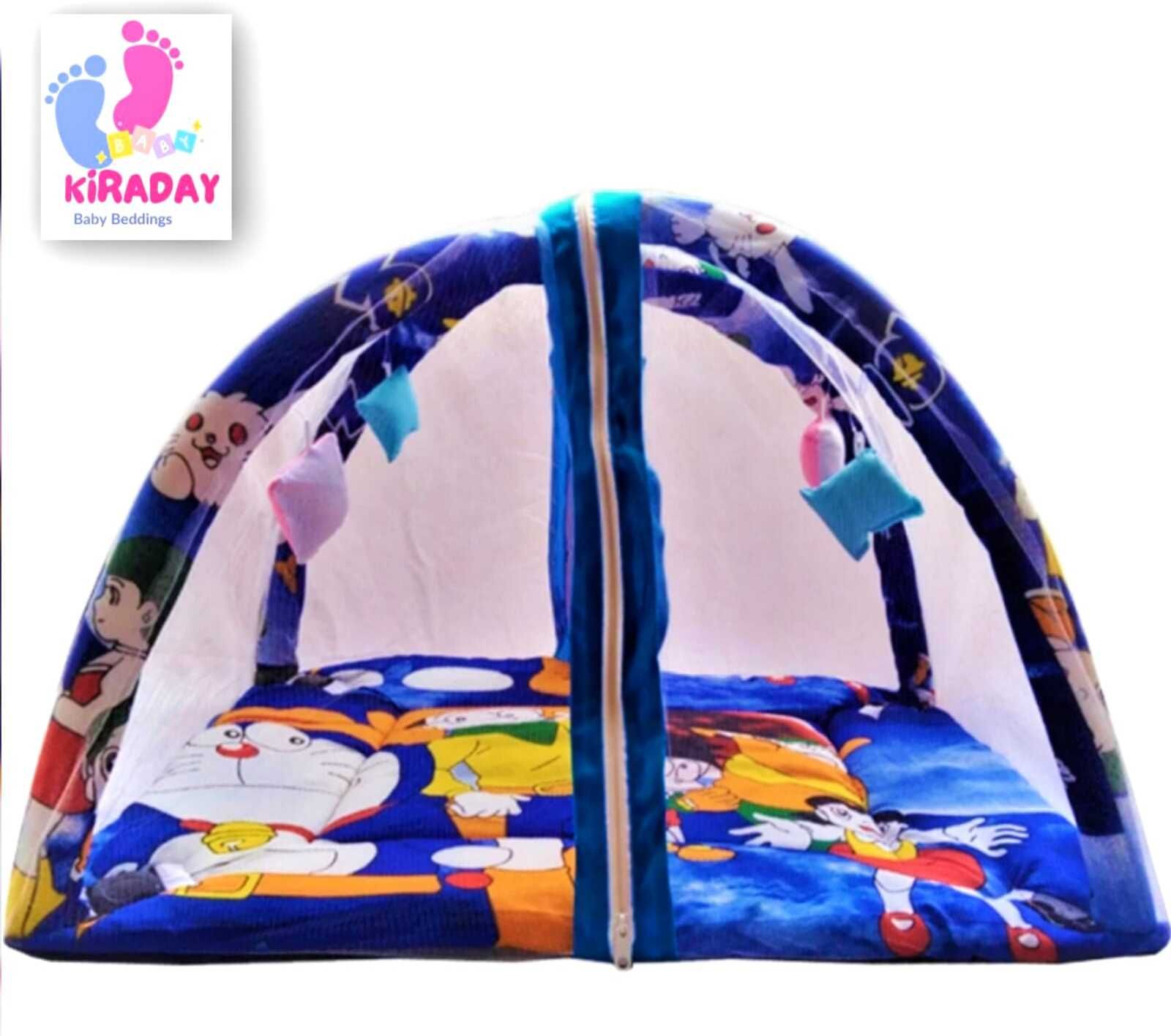 kiraday Baby Play Gym with Mosquito Net, Bedding Set for New Born Babies (Doremon) Mosquito Net Igloo-picture-12