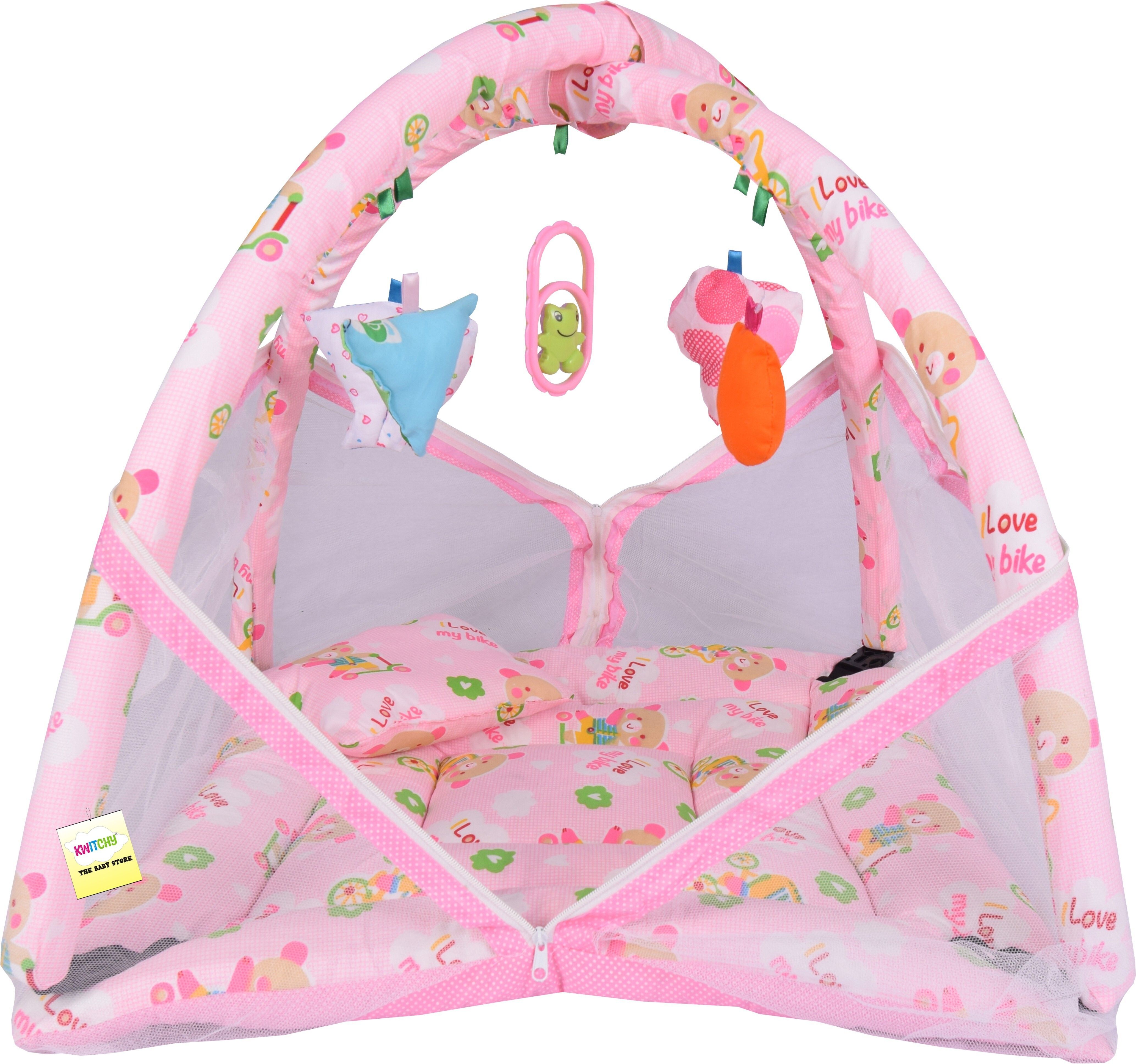Cotton Kids New Born Baby Mosquito Net Bed wit Cusioned Pillow 58 Mosquito Net-image-9