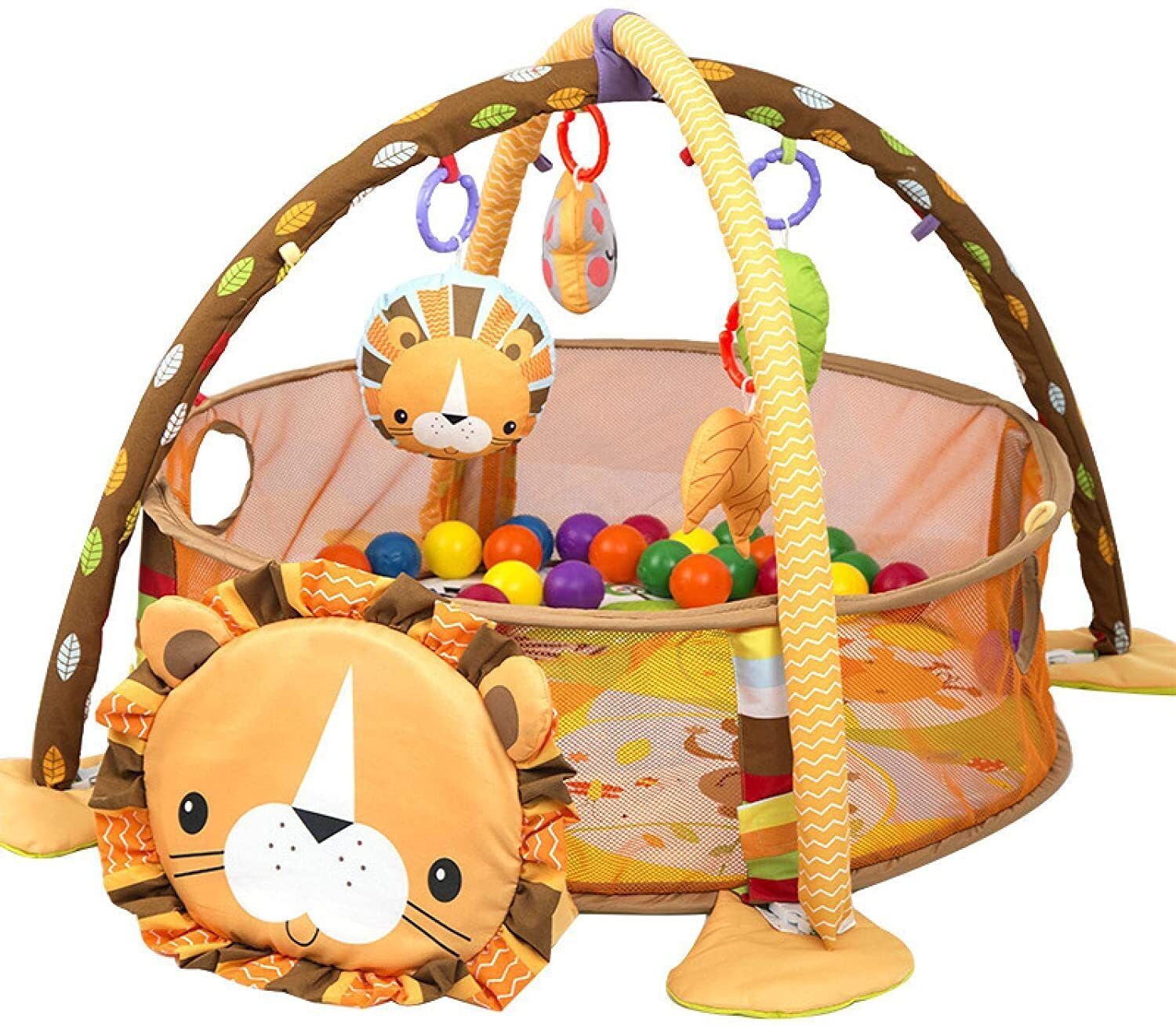 myheart 3 in 1 Baby Play Mat for 0-1 Year Old Baby Crawling Gym Mat play mat lion-picture-4