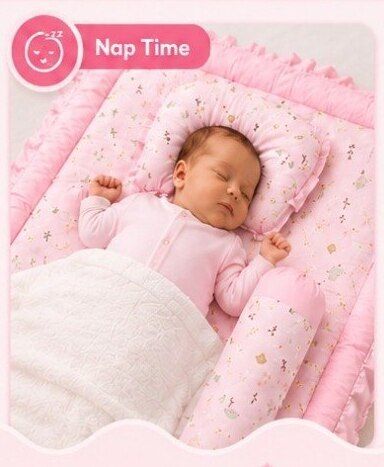 vanray fashion Soft Cotton Baby Mattress Set with Side Pillows for Safe Sleeping & Playtime BABY BEDDING SET Printed-picture-11