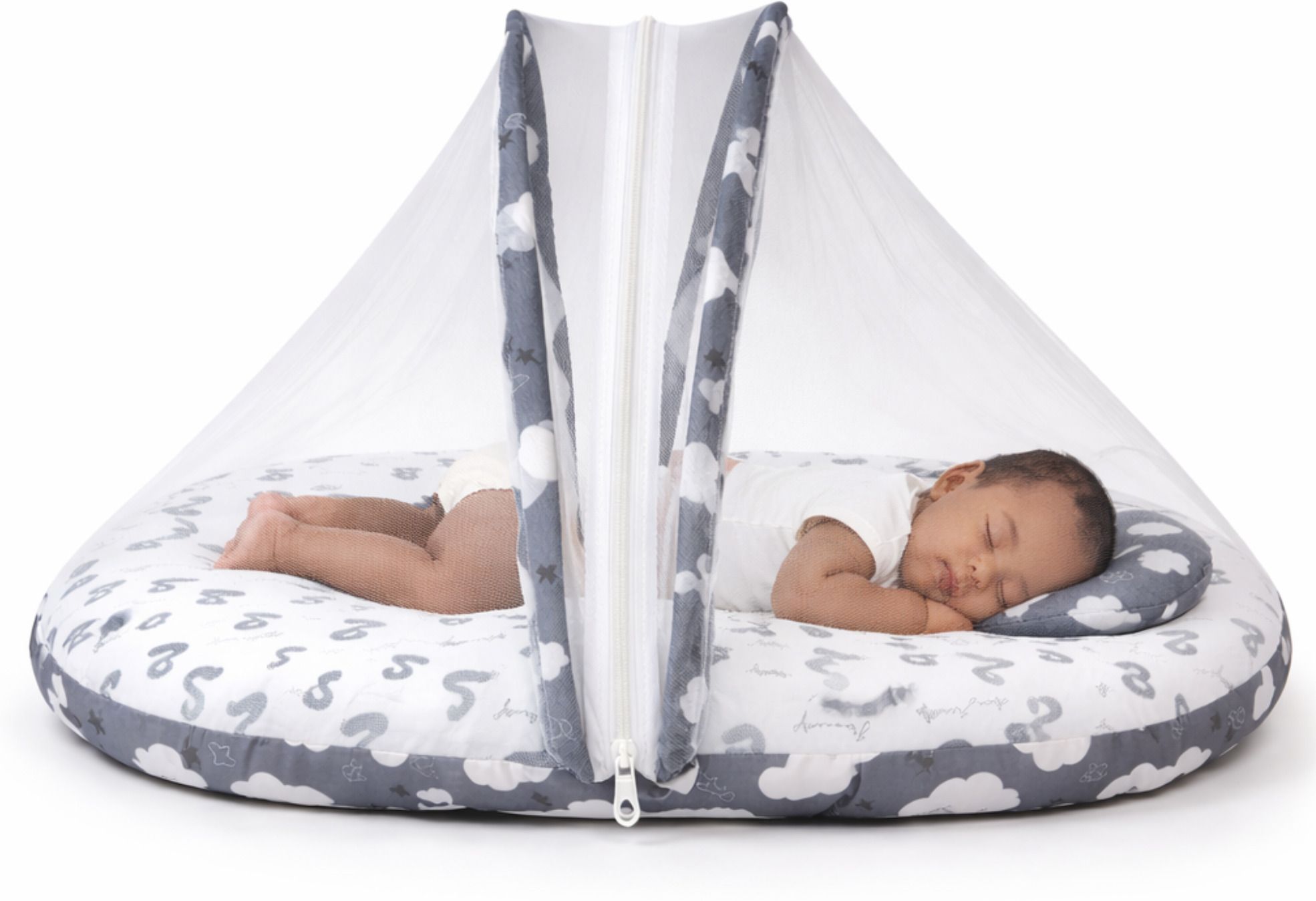Baby Mosquito Net Bed for Newborn, Soft Cushion Mattress with Breathable Mesh & Zipper Protection, Foldable Portable Baby Sleeping Nest, Infant Travel Bedding Set 0–9 Months-image-40