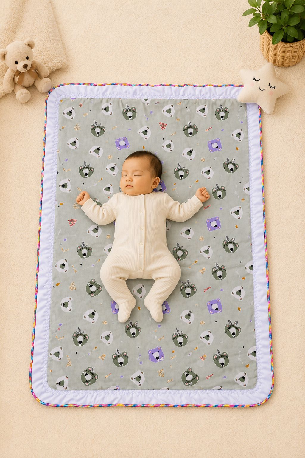 dora mart Pure Cotton Baby Sleeping Mattress Base Cartoon Mediam Cartoon Doll Print-picture-30