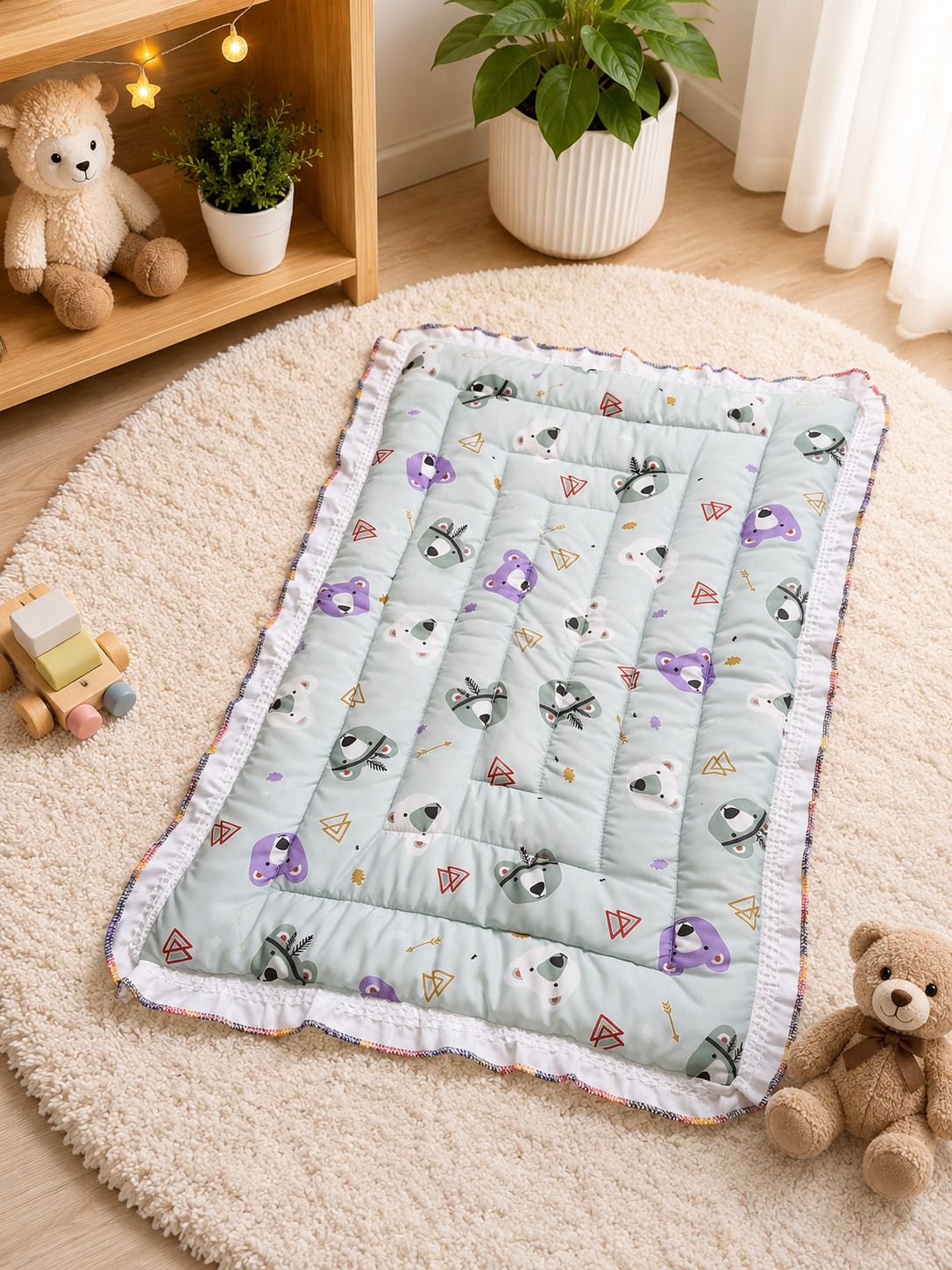 the jiyas trend Baby Godadi Sleeping Mat 100% Pure Cotton Newborn Mattress Godari Newborn Baby Sleeping Mat Animal Cartoon Print-picture-20