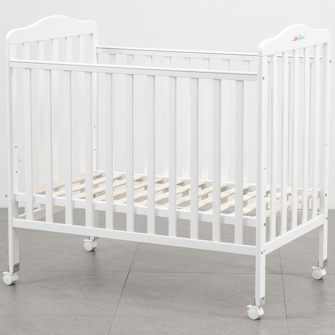 Star Wooden Baby Cot For New Born - White Cot
