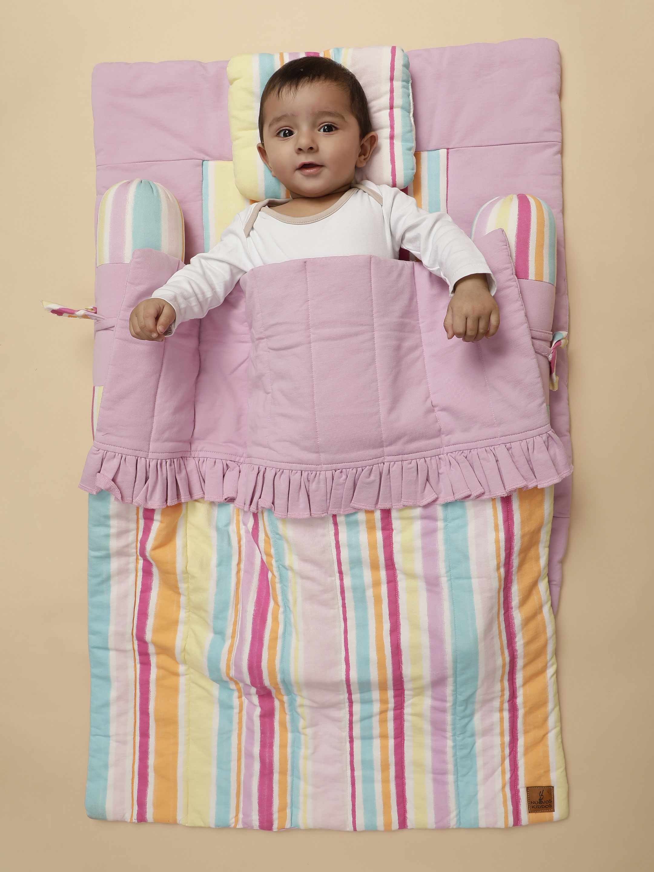 Printed Striped Quilted Soft Baby Bedding SOLID Rectangle-image-5