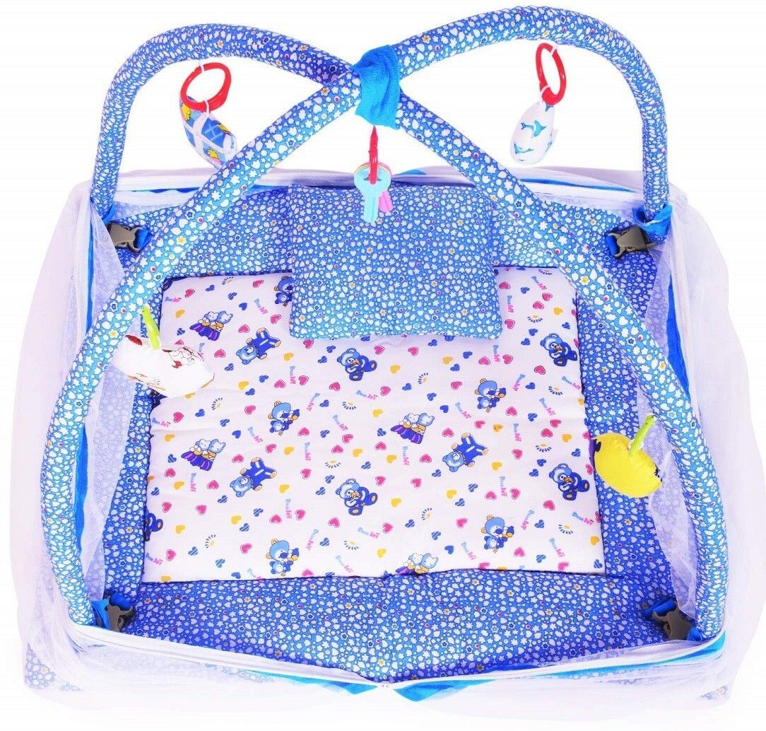 Play Gym With Mosquito Net Princess Design - Blue Play Gym Crib-image-23