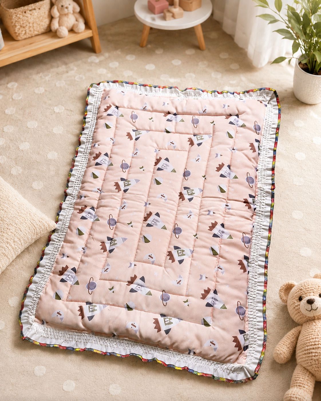 the jiyas trend Baby Godadi Sleeping Mat 100% Pure Cotton Newborn Mattress Godari Godadi Cartoon Print-picture-45