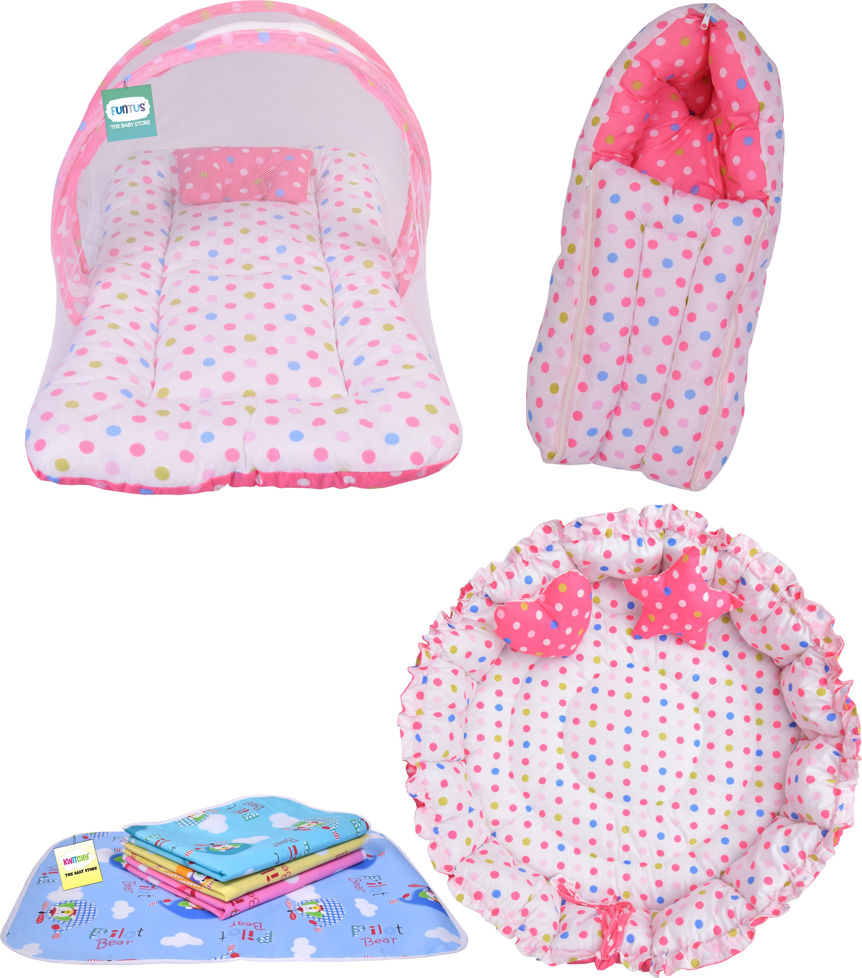 New Born Reversible Nest Bedding Set Sleeping Beds Carry Nest Cotton Pillow standard Crib-image-24