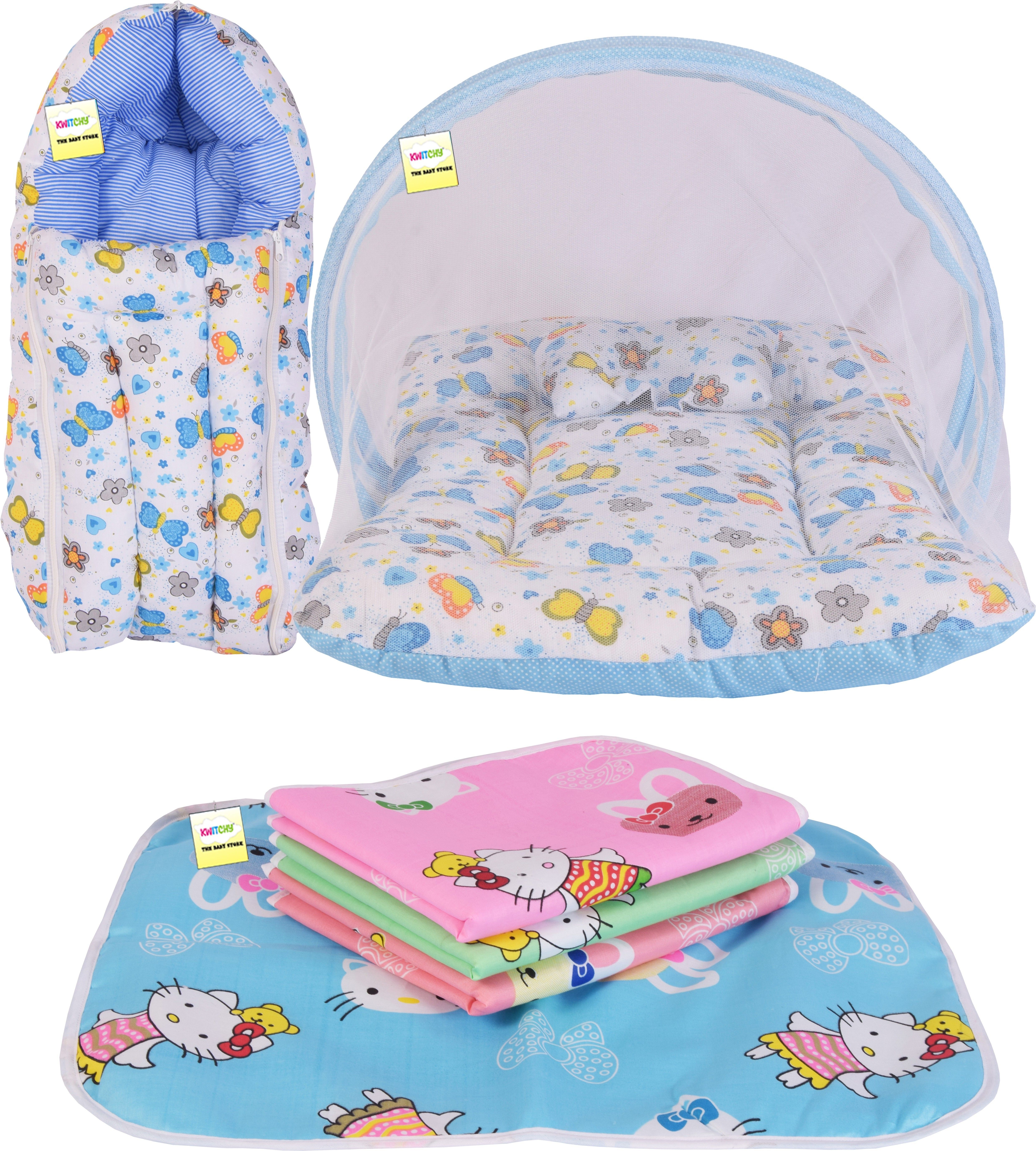 kwitchy New Born Baby Mosquito Net Bed ,Sleeping Bag And Bed Protector Standard Crib-picture-28