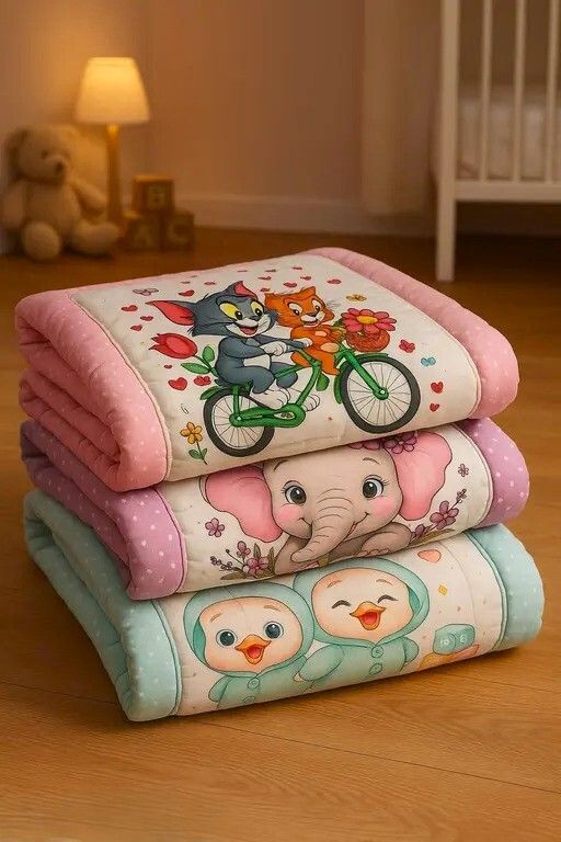 aarovi Cute Cartoon Printed Baby Quilt Set – Soft & Cozy Cotton Godadi Baby Godadi Uniqe-picture-11