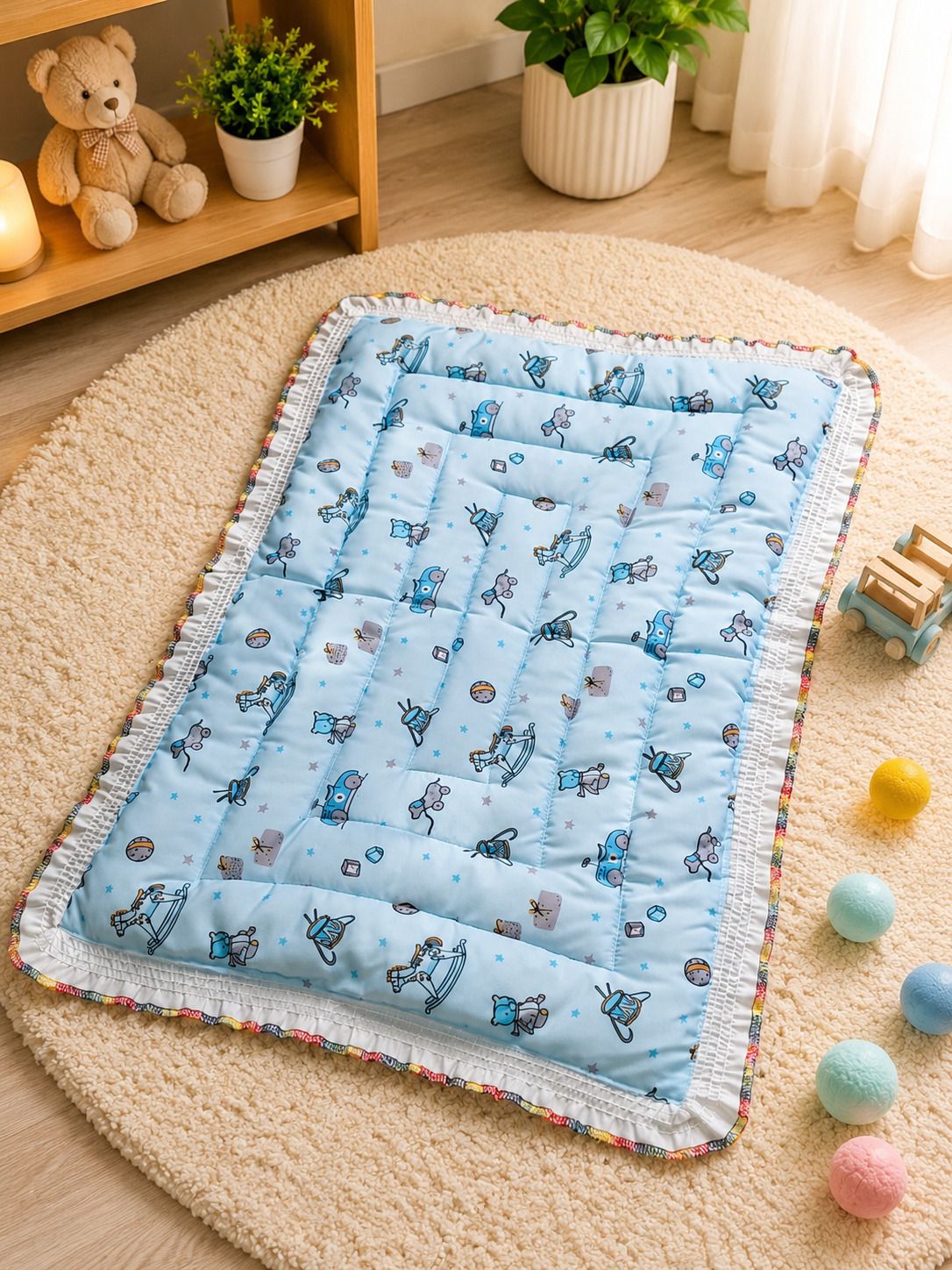 dora mart Baby Godadi Sleeping Mat Pure Cotton Newborn Mattress Newborn Baby Sleeping Mat Animal Cartoon Print-picture-38