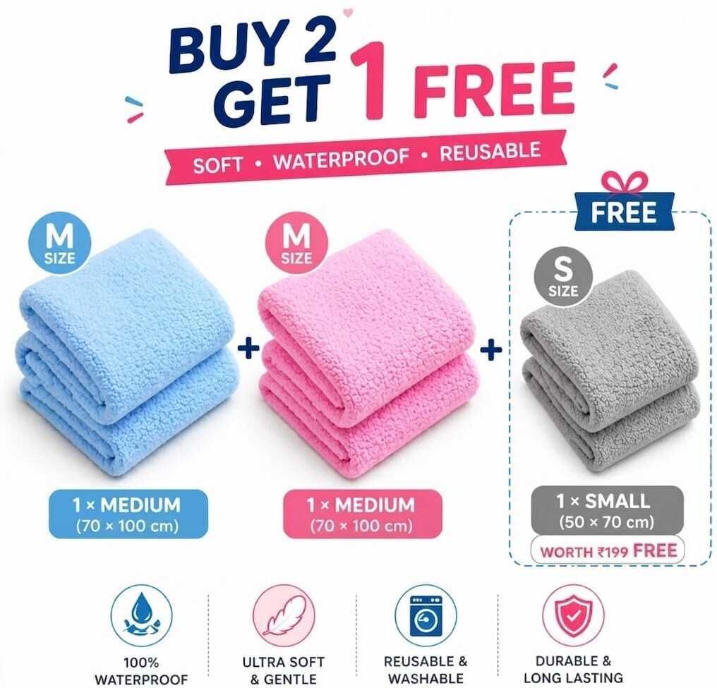 Baby Dry Sheet Waterproof Ultra Soft Washable pack of 3 Bed Protector Cotton-image-44
