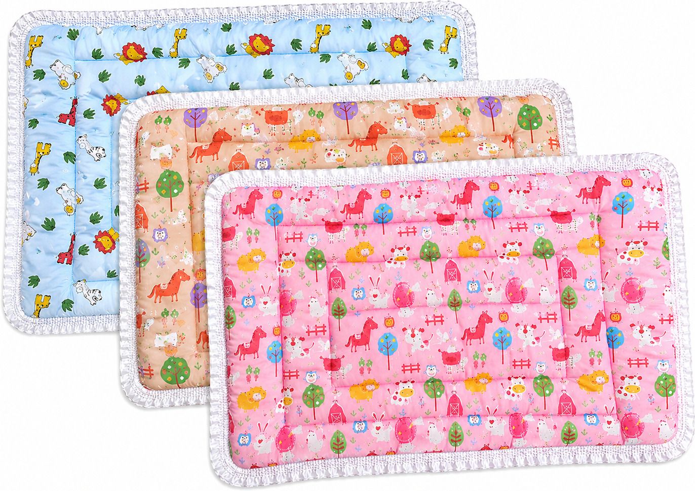 babybeds New Born Baby Supper Soft Fril Mattress(0-6 Months)( Pack Of 3) BABY 100% COTTEN BABY METTERSS ANIMAL-picture-32