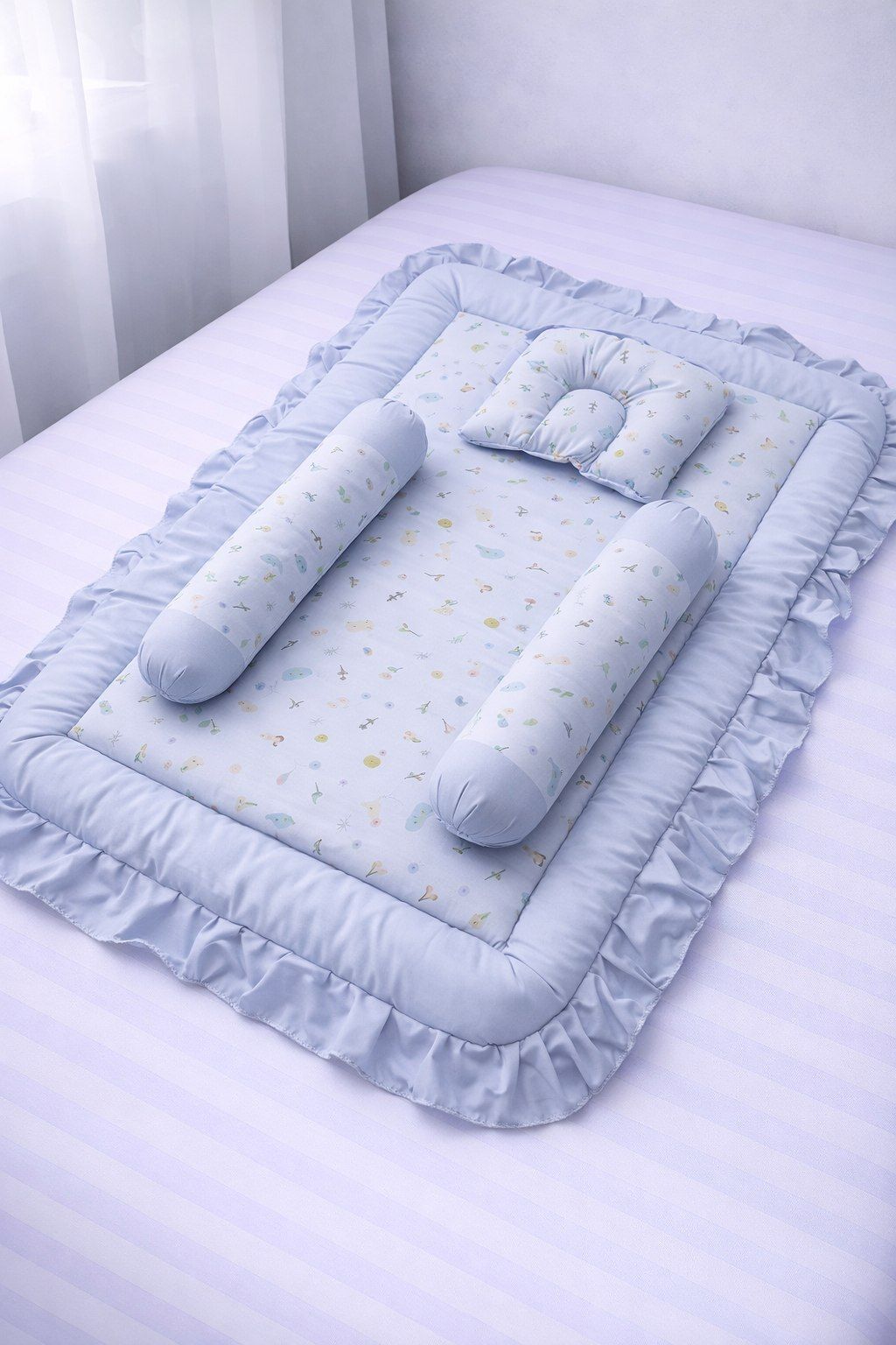 vanray fashion Premium Baby Bedding Set with Pillow and Side Bolsters for Newborn Comfort Baby Bedding Set Standard-picture-30