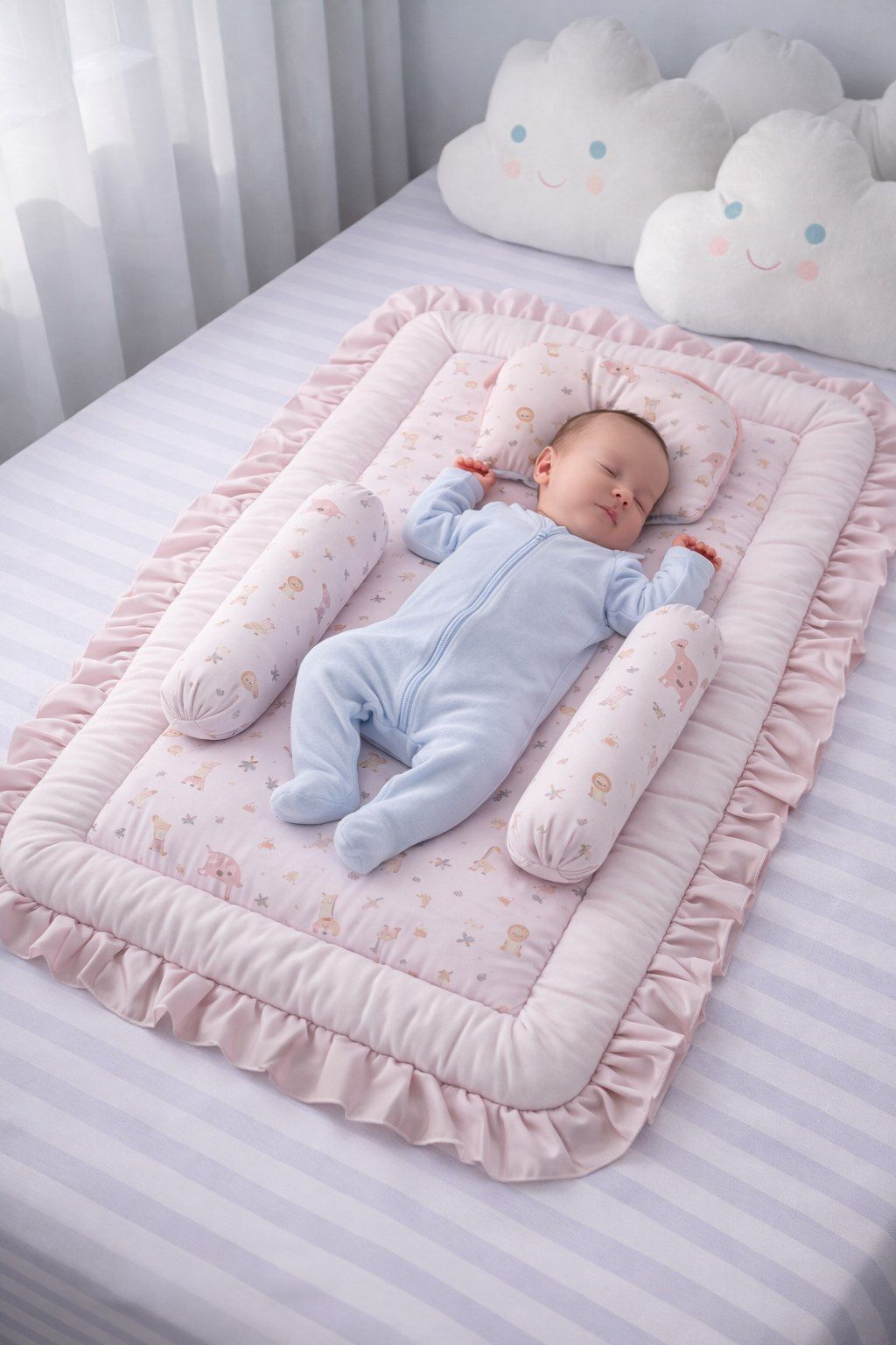vanray fashion Ultra Soft Baby Mattress Bedding Set with Pillow and Protective Bolsters Baby Bedding Set Standard-picture-22
