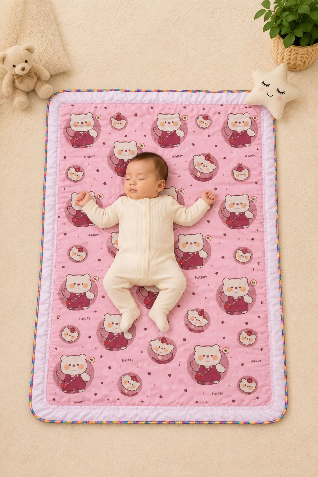 dora mart Pure Cotton Baby Sleeping Mattress Base Cartoon Mediam Cartoon Doll Print-picture-37