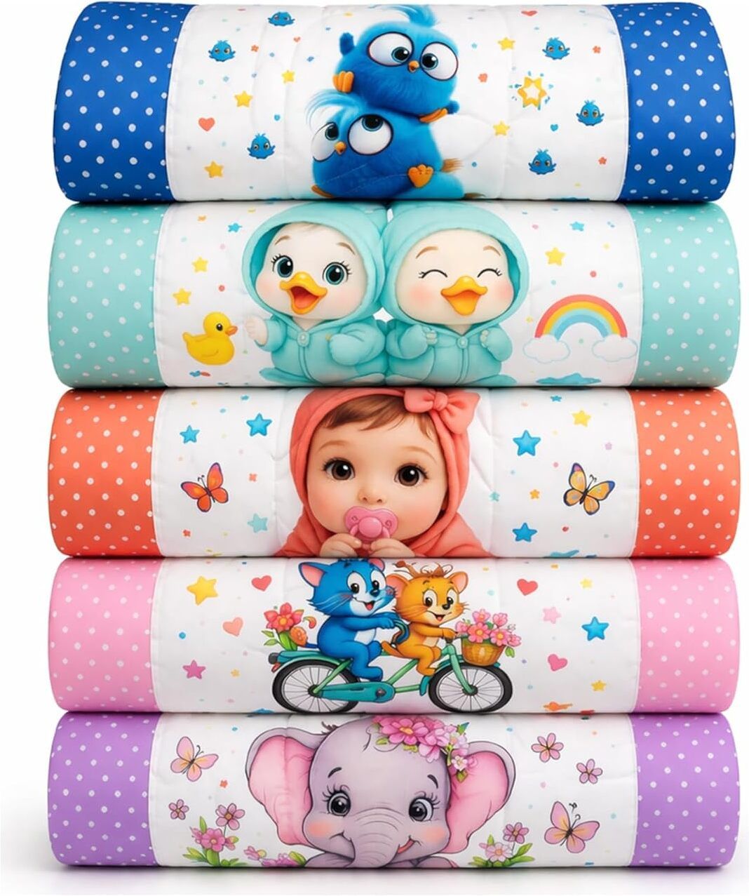 New Born Baby Godadi Combo Set Soft Cotton godi| Godari | Baby Bed ( PACK- 5 ) COTTON BABY MATTRESS CARTOON-image-15