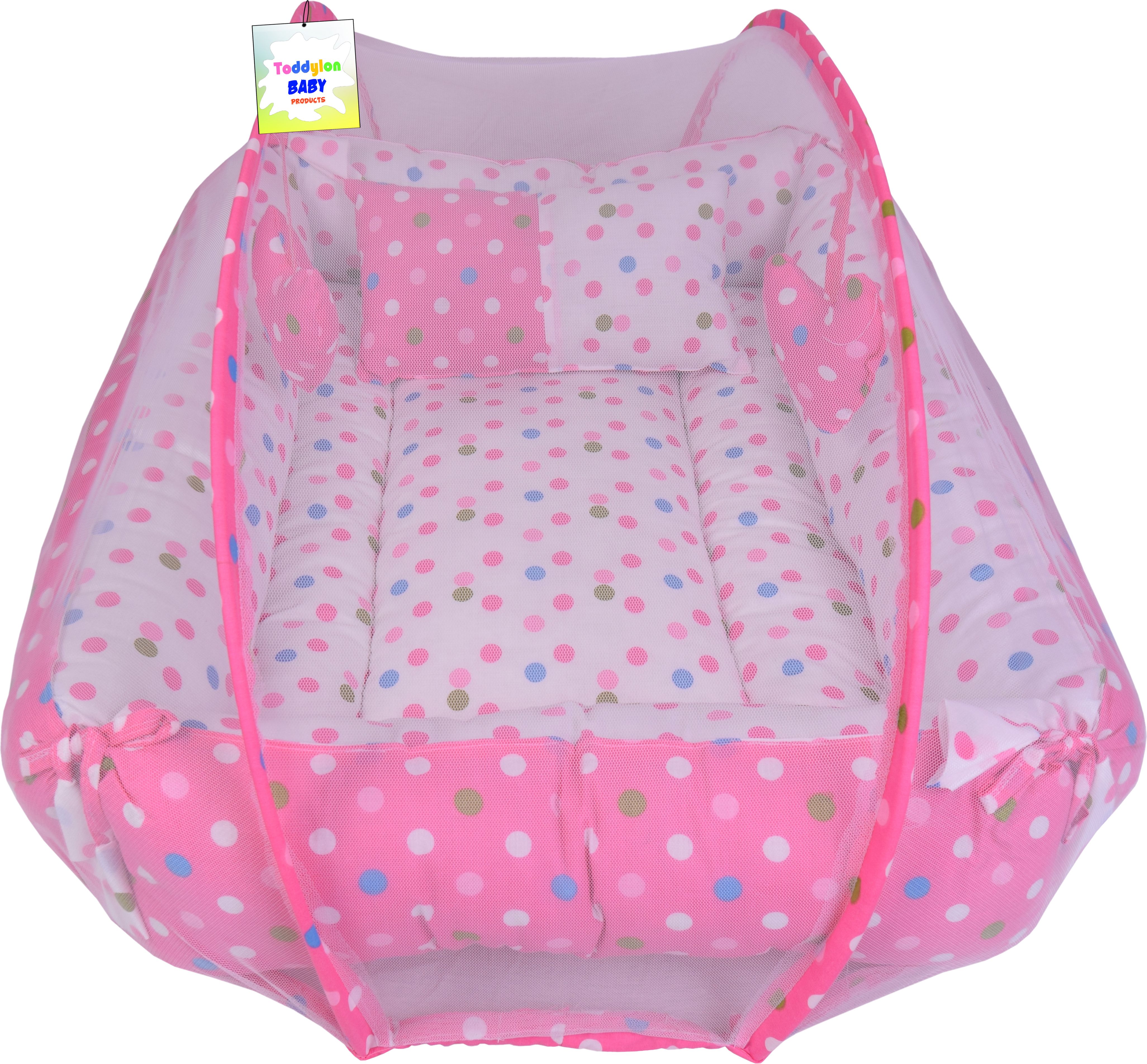 New Born Baby Luxury reversible Bedding Set With Mosquito Net And Pillow Standard Crib-image-19