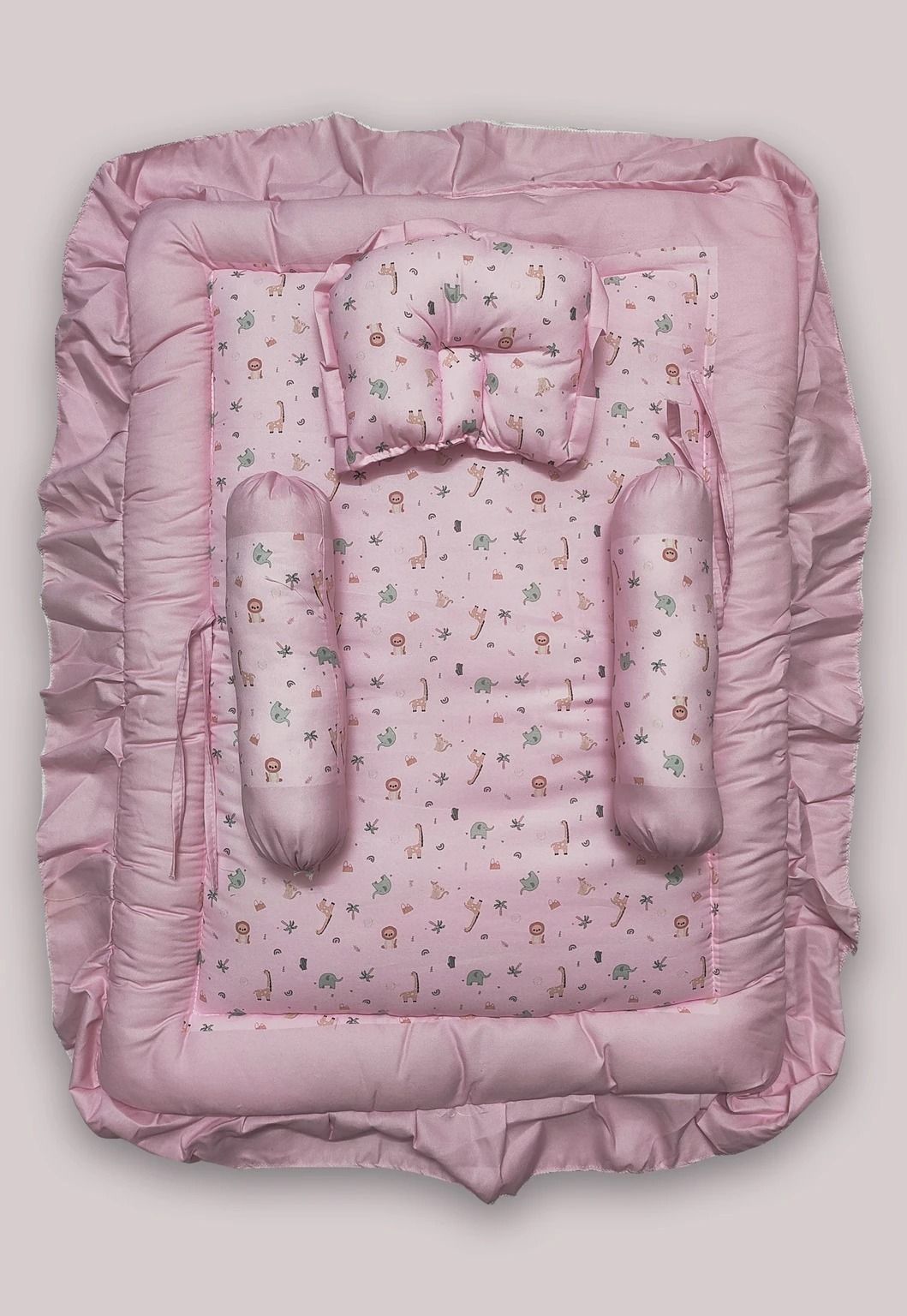 Cotton Baby Bed Sized Bedding Set (LIGHT PINK) BABY BEDDING SET BIRDS-image-24