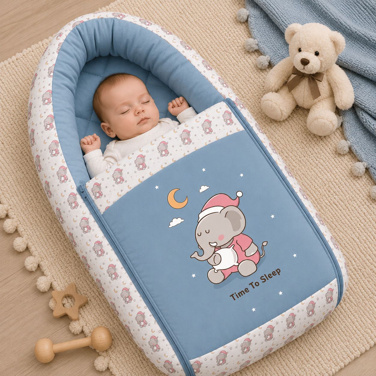 fobixen Sleeping Bag, Carry Nest, Cotton Bed Cum Infant Portable Bassinet Sleeping Bag-picture-19