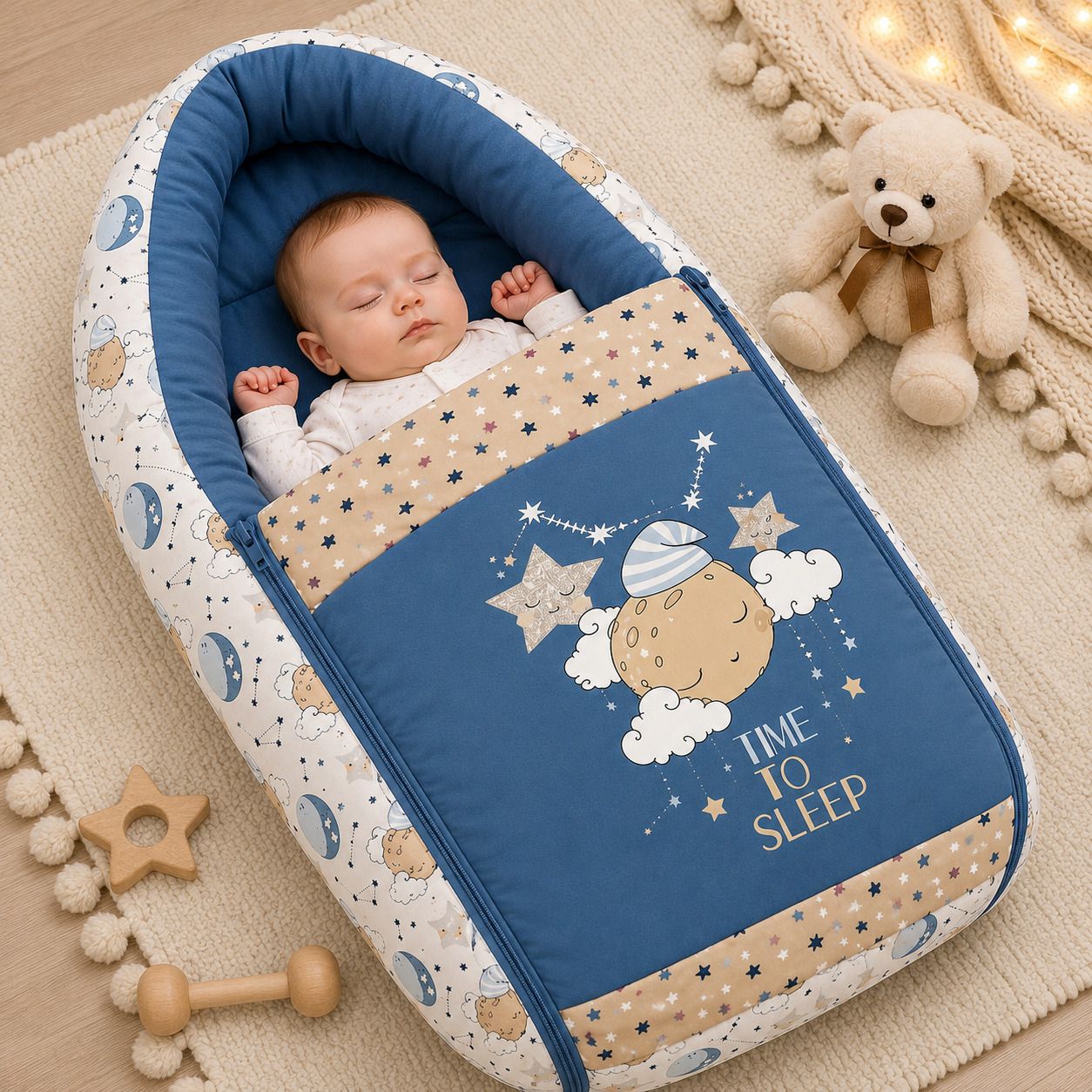 Baby Bed, 3in1 Cotton Comfortable For New Born, Baby Carry Bag baby sleeping bed Oval-shaped portable baby nest crib design-image-39