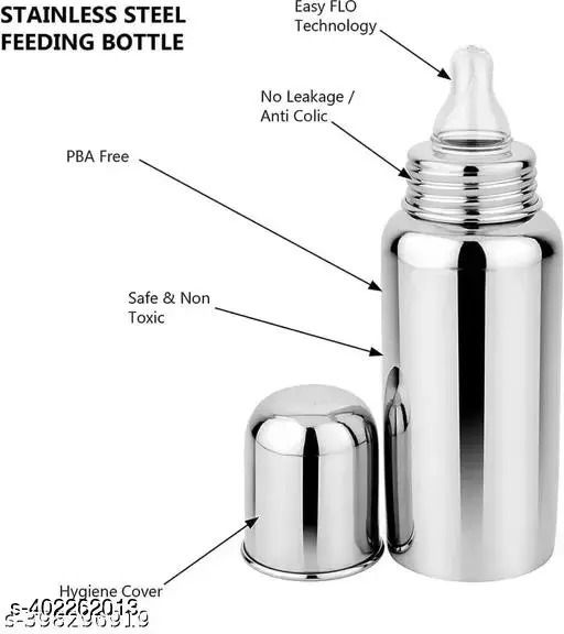 Baby Feeder Stainless Steel Milk Bottle for Newborns and Toddlers - 250 ml-image-15