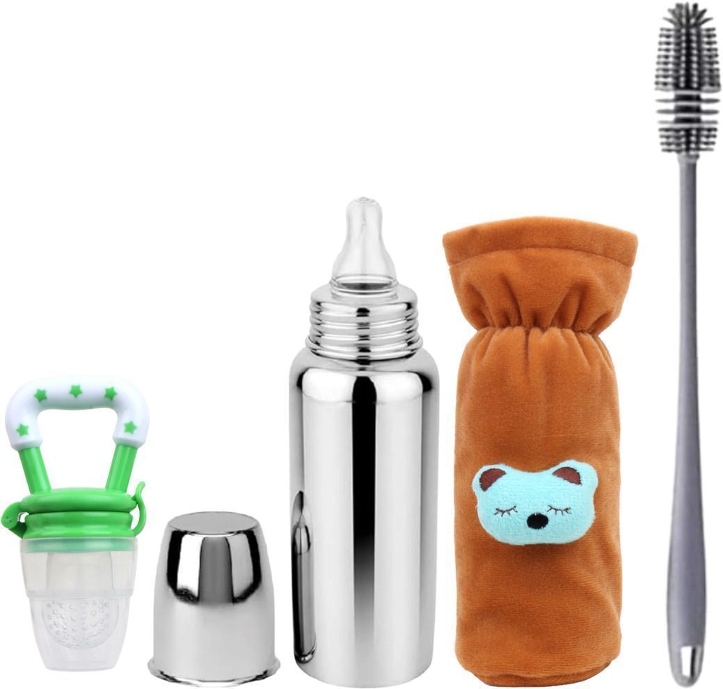 Baby Steel Milk Bottle &1Cleaning Brush & etc BPA-Free Sillicone Nipple 0-5 Year - 250 ml-image-17