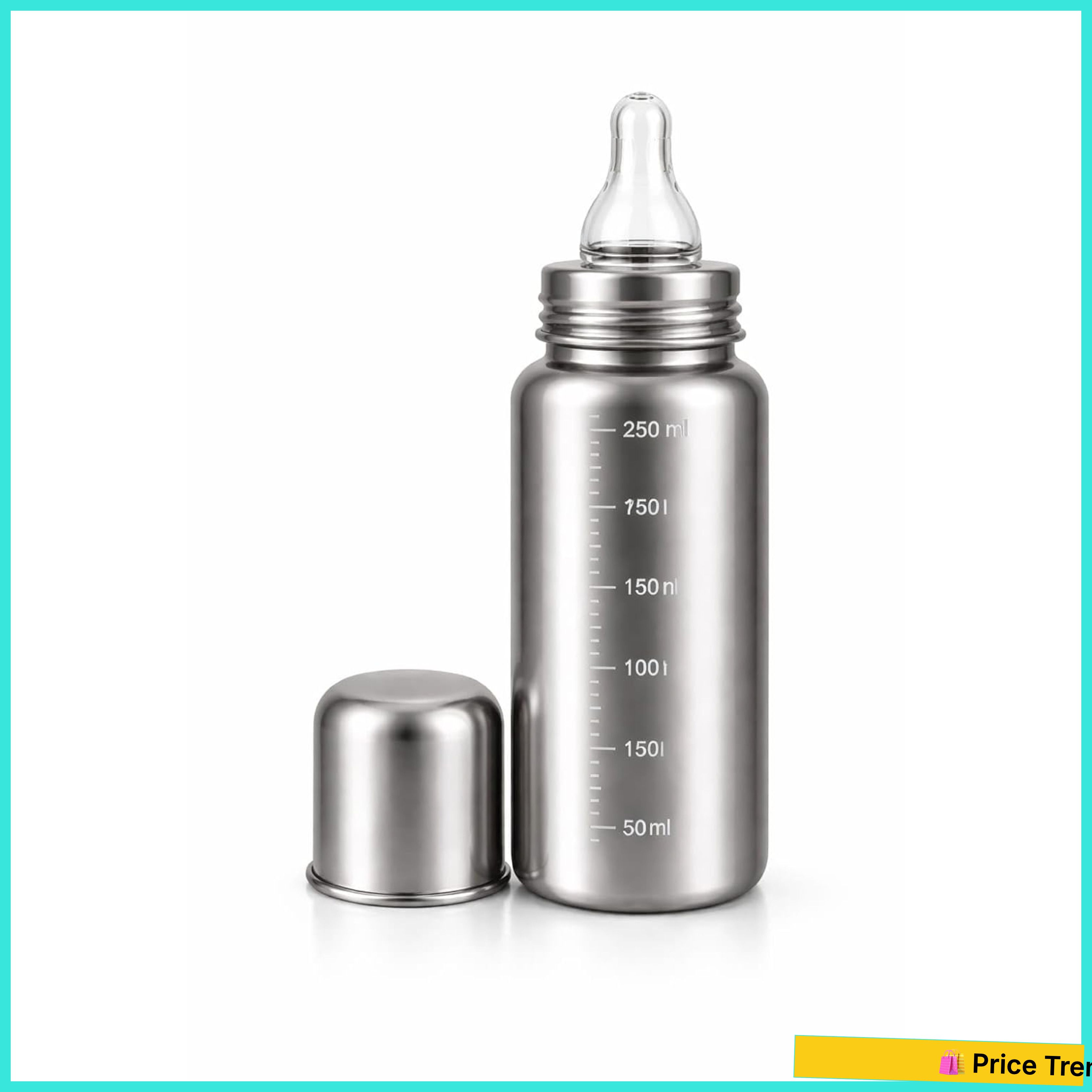 house of common Premium Stainless Steel Baby Feeding Bottle, Anti-Colic Silicone, BPA-Free - 200 ml-picture-37