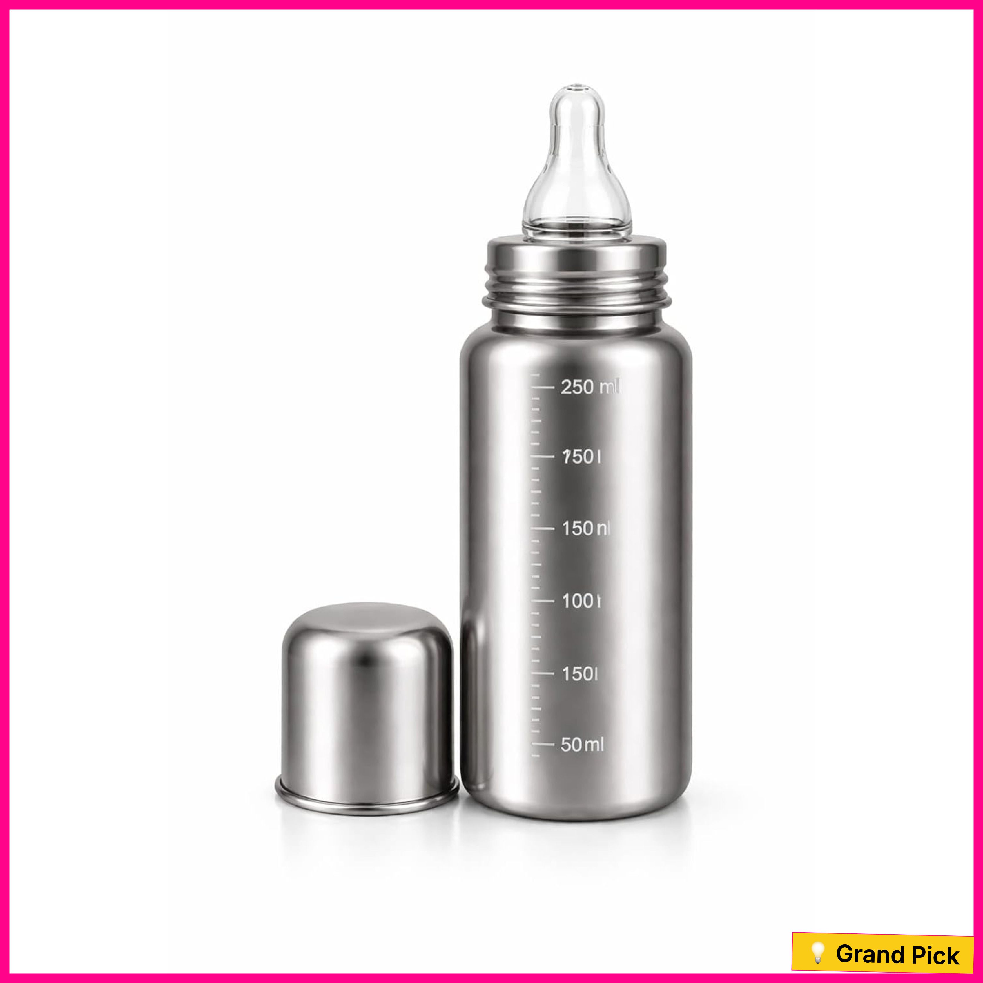 bubblino Premium Stainless Steel Baby Feeding Bottle, Anti-Colic Silicone, BPA-Free - 200 ml-picture-40